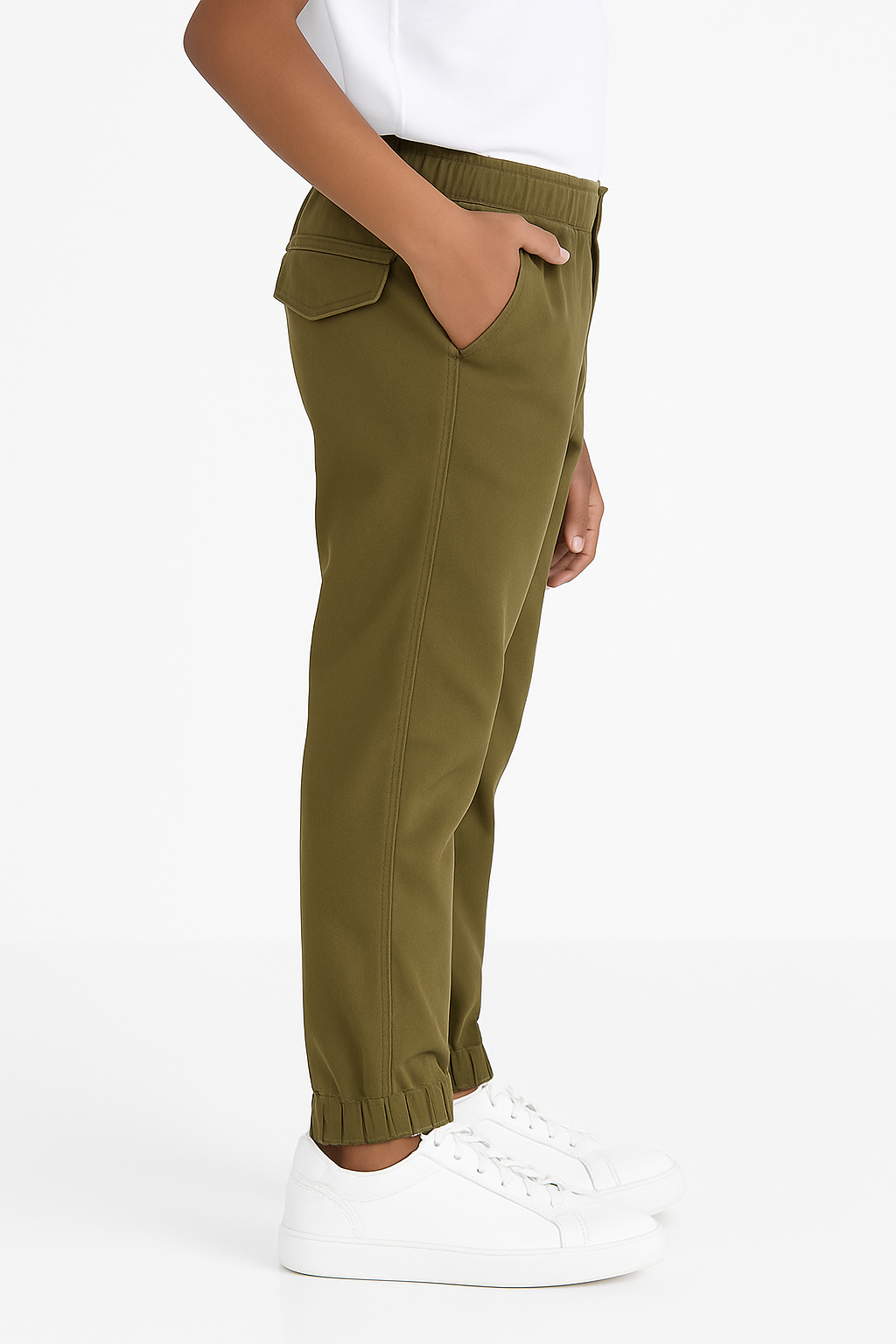 Kids' Twill Essential Jogger Pant – Light Brown | AnationZ Junior