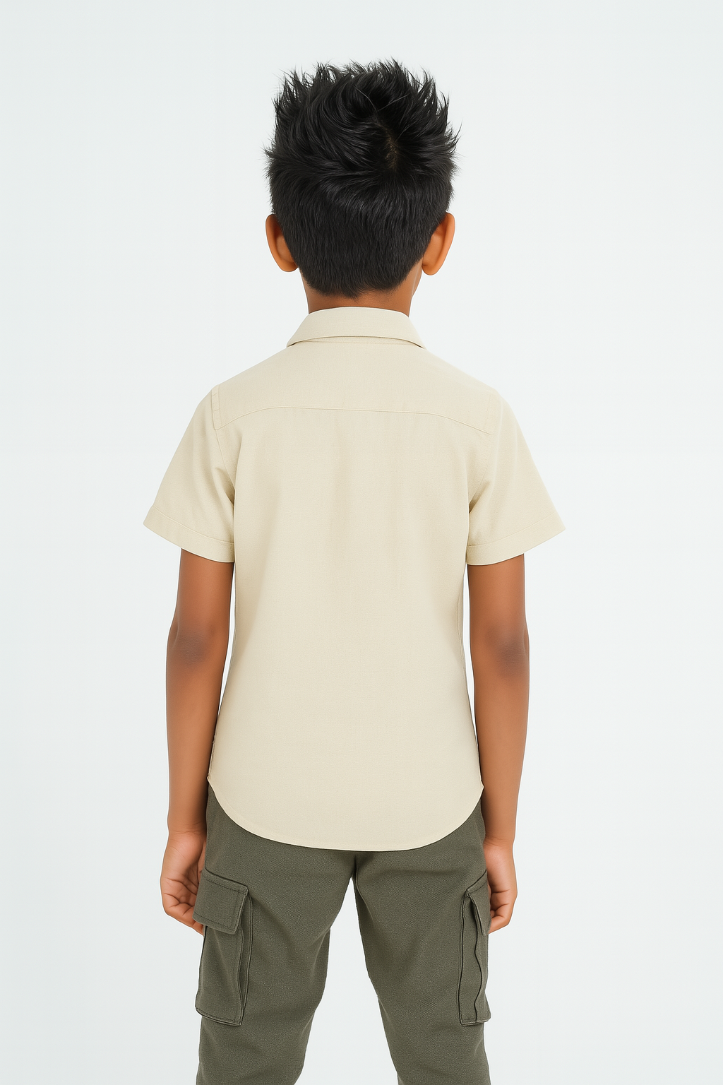 Kids' Linen Cuban Collar Shirt – Muted Peach | AnationZ Junior