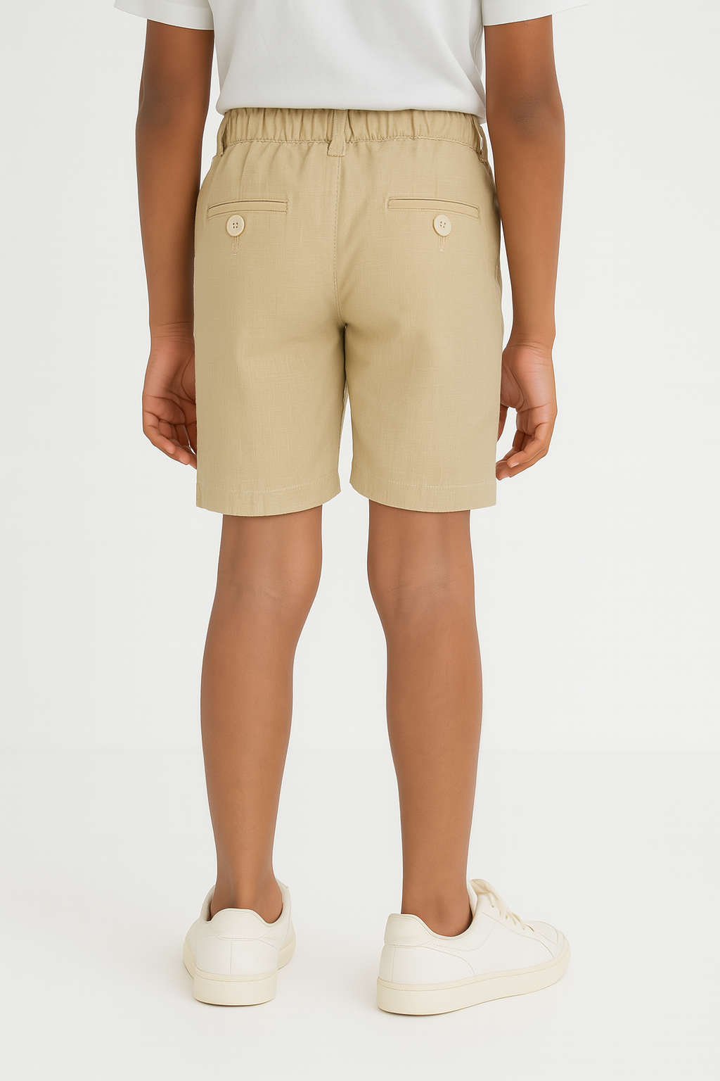 Kids' Linen Rayon Regular Shorts – Beige | AnationZ Junior