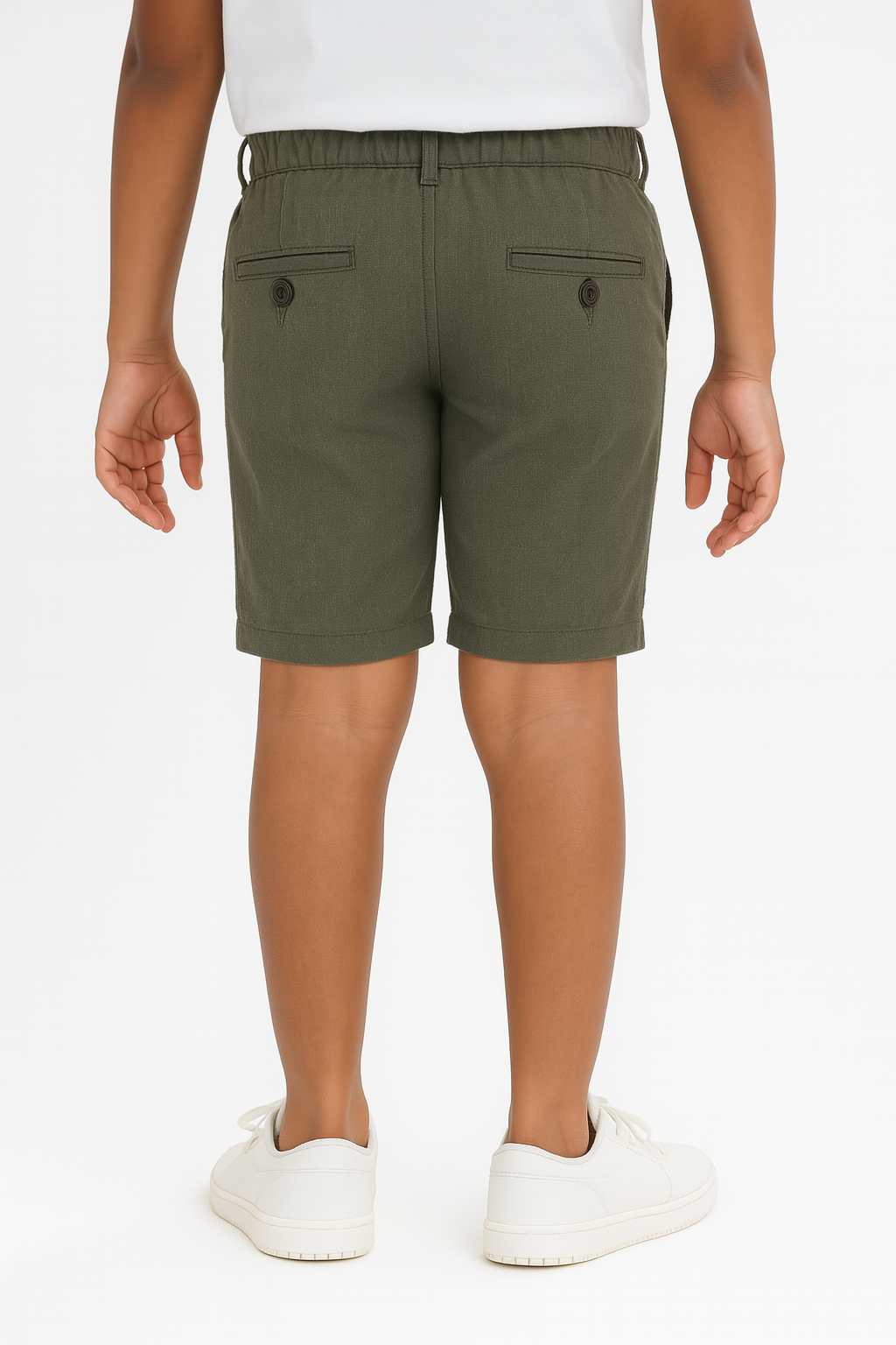 Kids' Linen Rayon Regular Shorts – Olive | AnationZ Junior