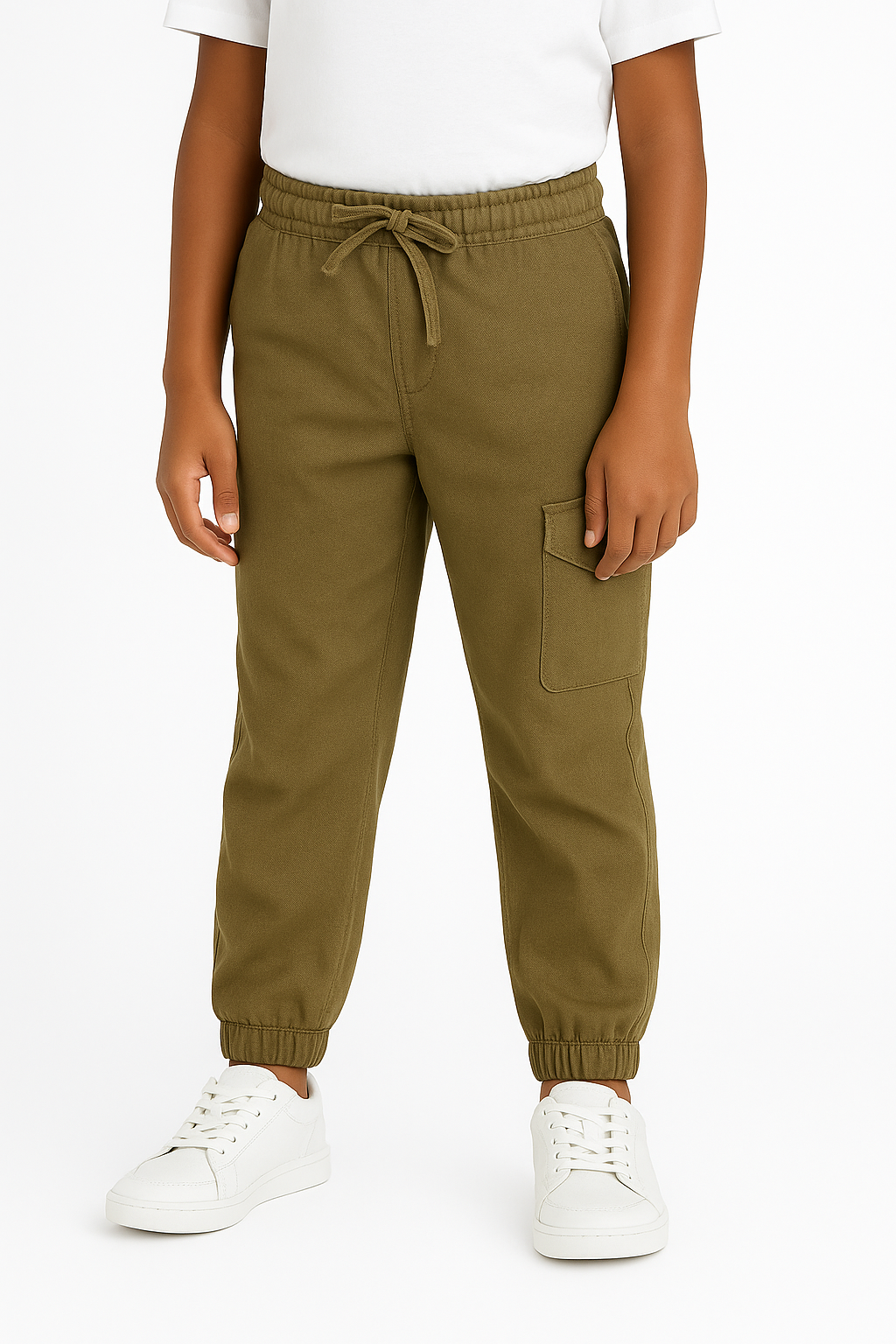 Kids' Twill Essential Jogger Pant – Light Brown | AnationZ Junior