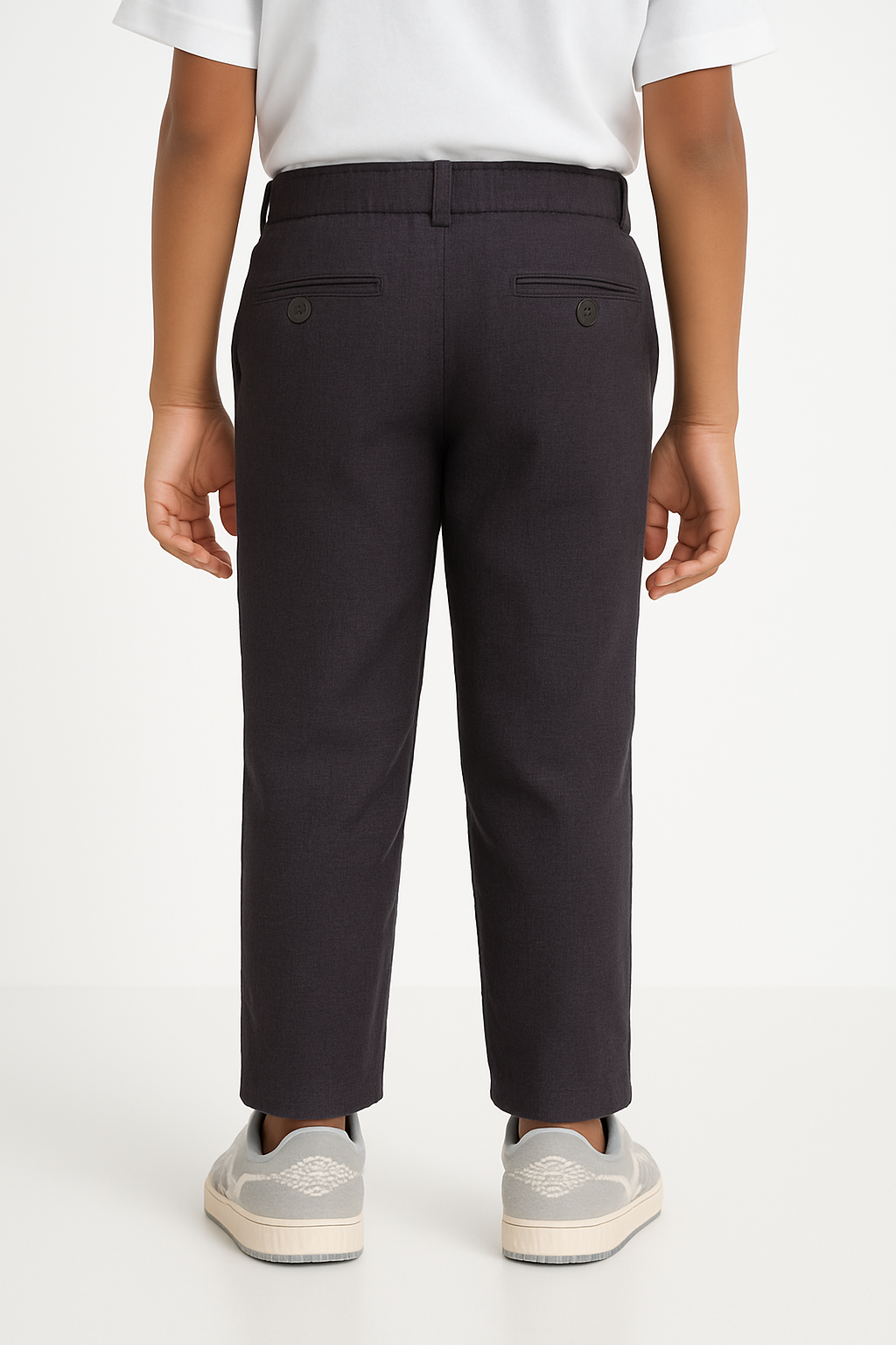 Kids' Linen Cotton Regular Pant – Dark Grey | AnationZ Junior