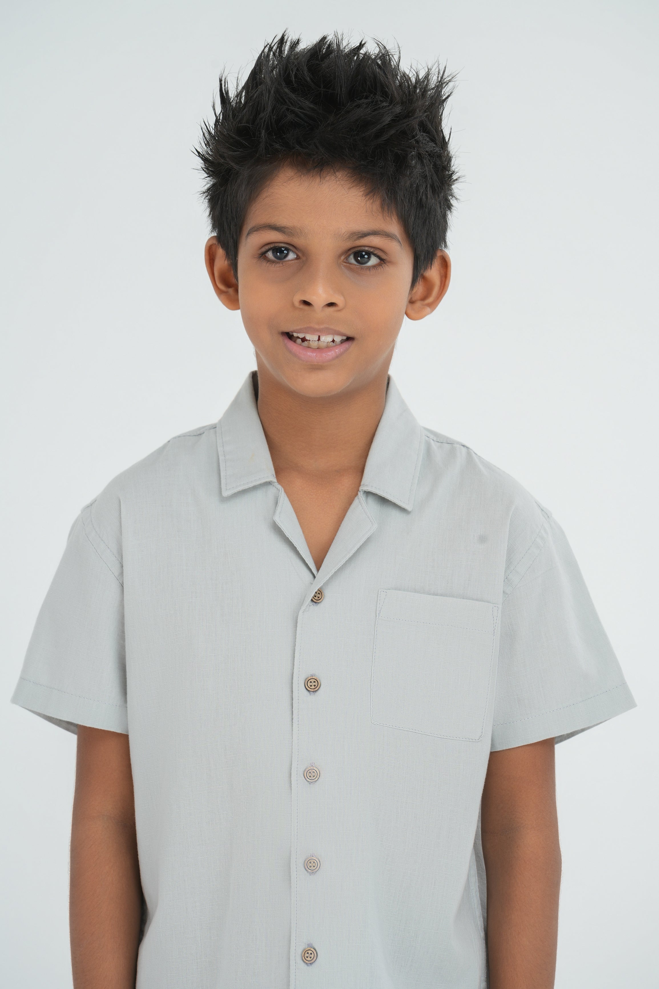 Kids' Linen Cotton Shirt – Light Sage | AnationZ Junior