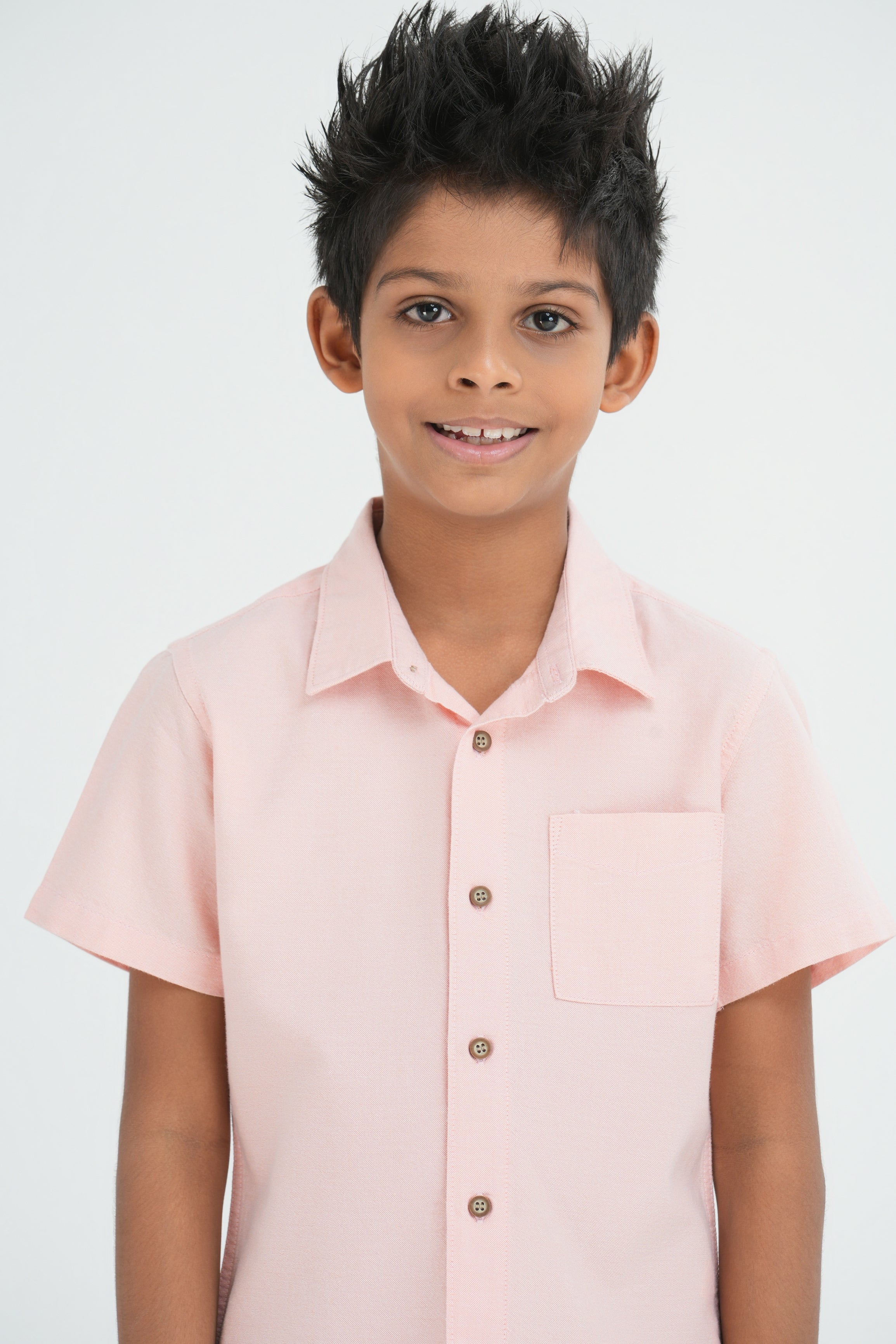 Kids' Normal Collar Linen Shirt – Peach | AnationZ Junior