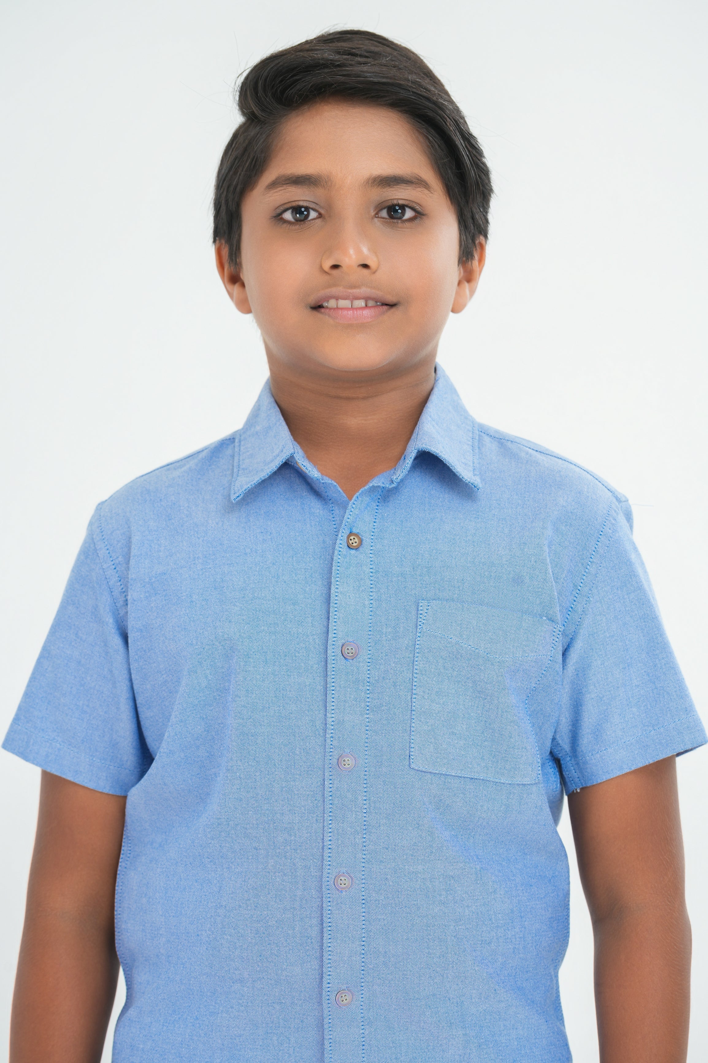 Kids' Oxford Cotton Shirt – Chambray Blue | AnationZ Junior