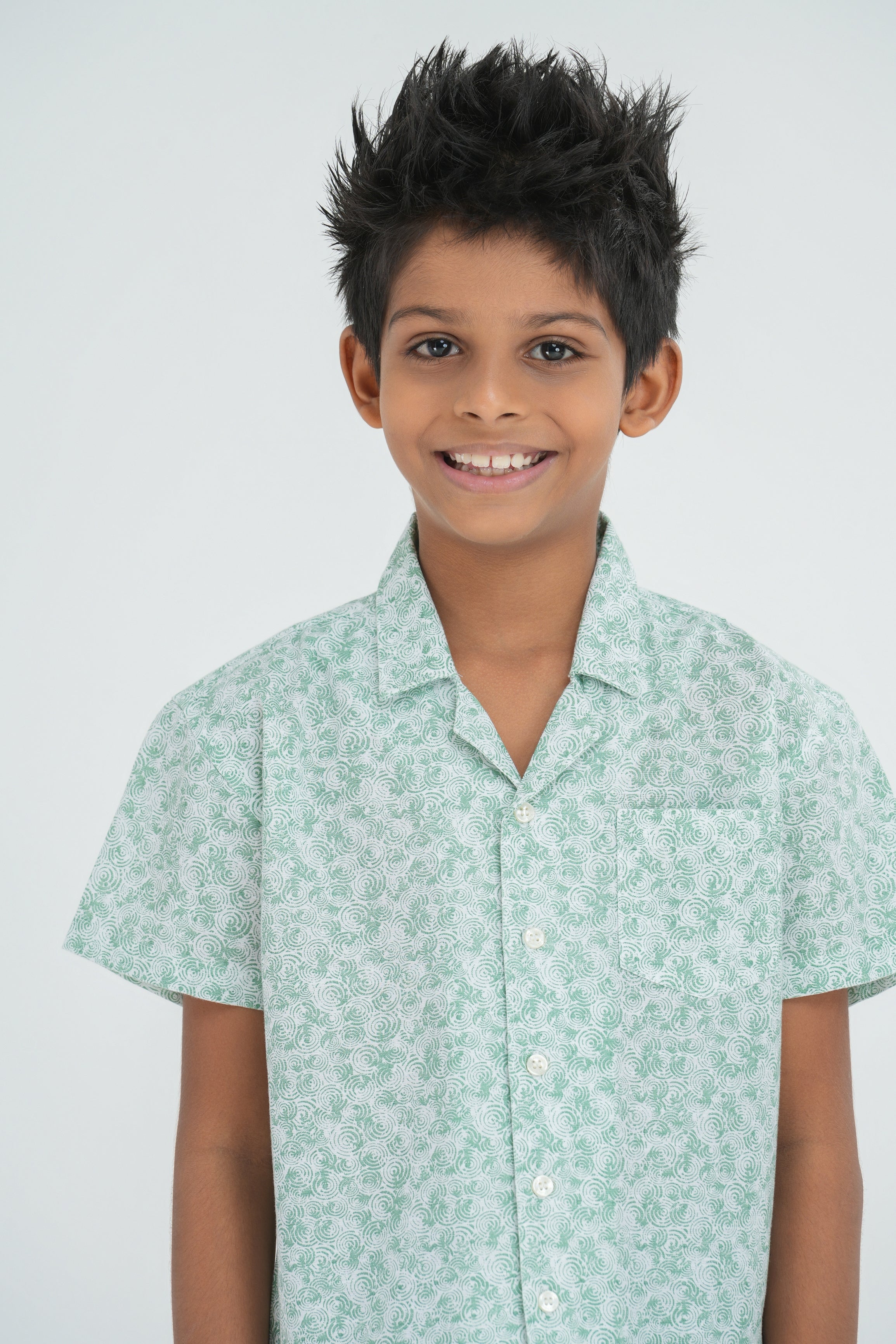 Kids’ Printed Shirt – Green Swirl | AnationZ Junior