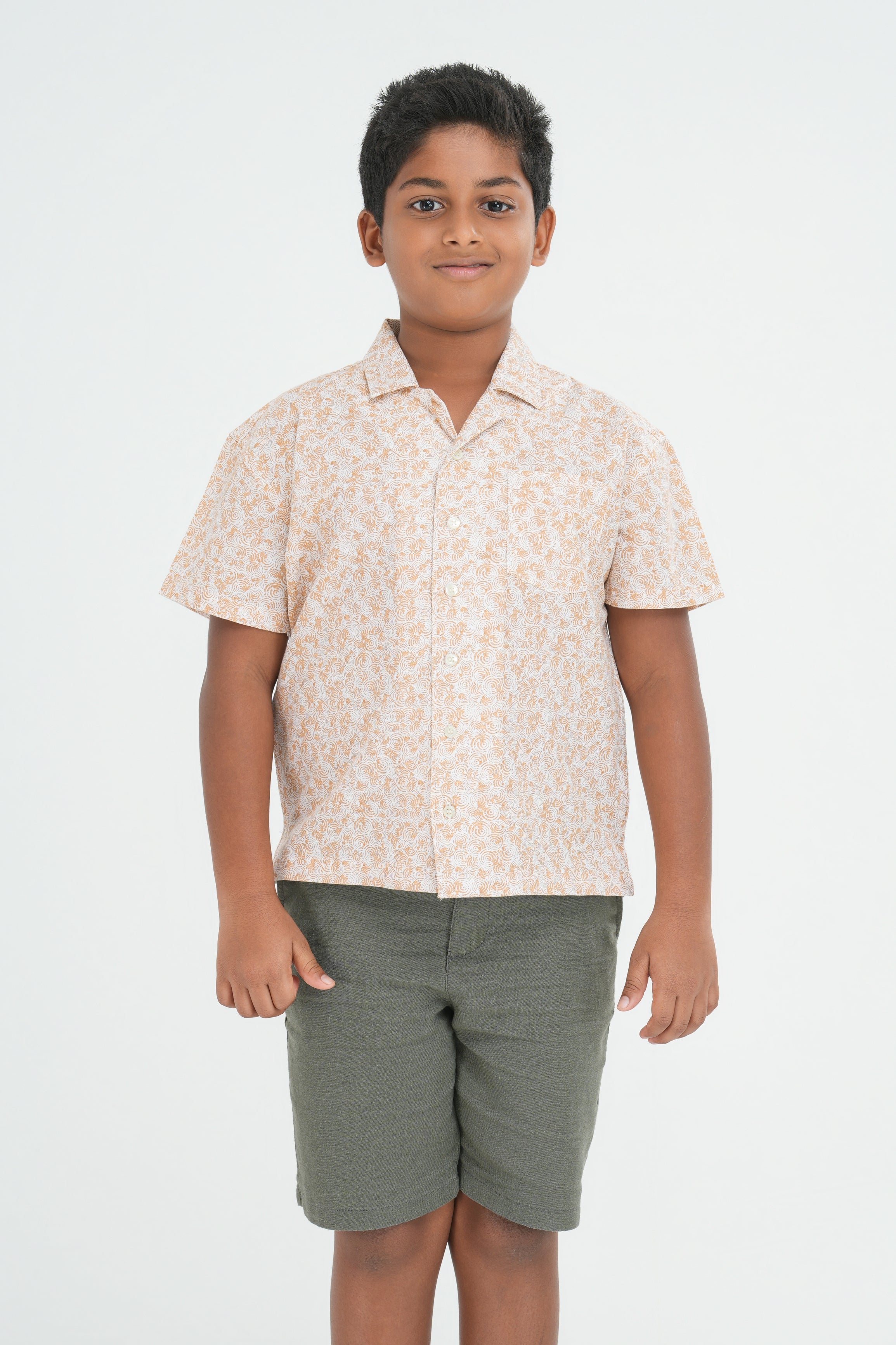 Kids’ Printed Shirt – Orange Swirl | AnationZ Junior