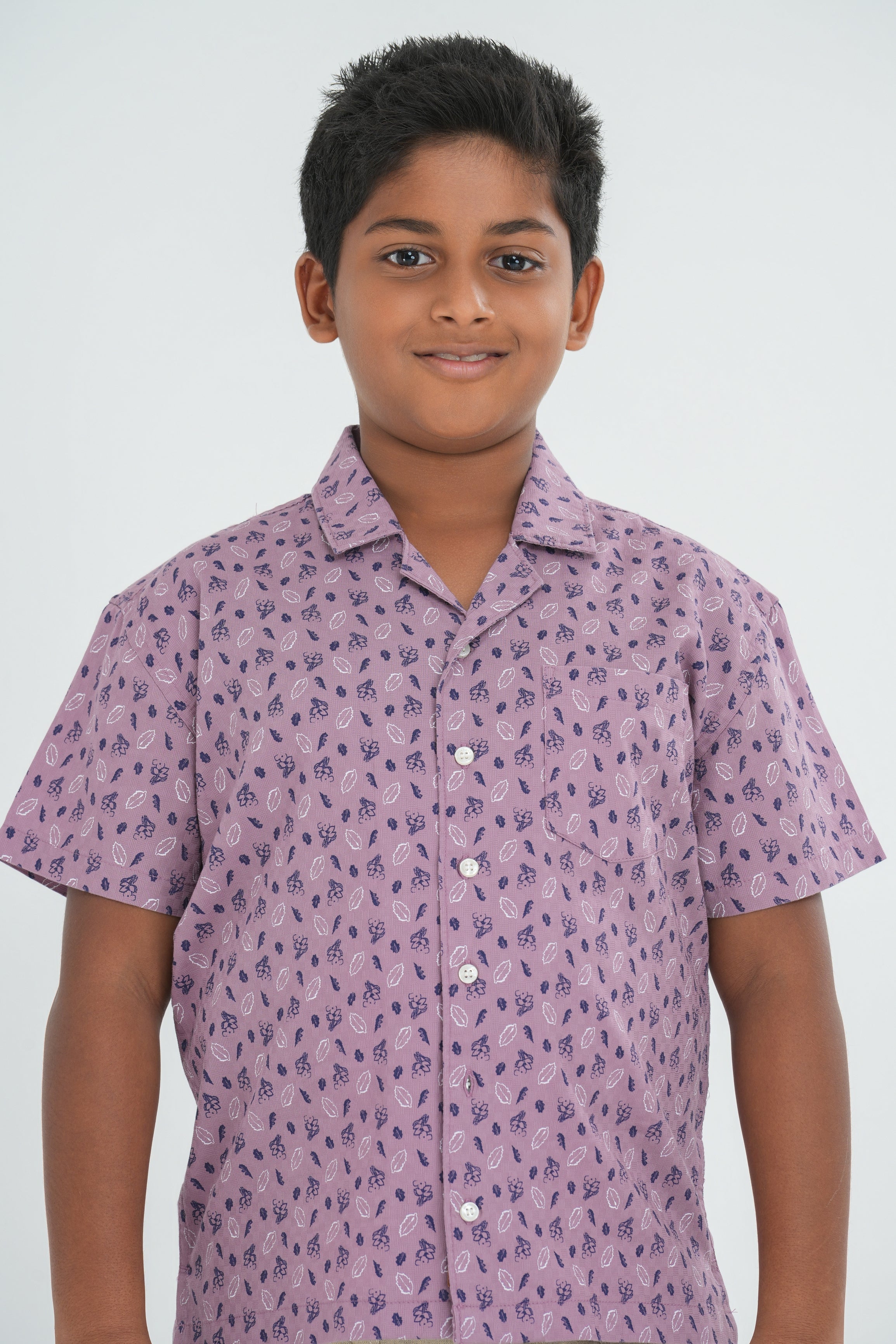 Kids’ Printed Shirt – Pink Sketch Floral | AnationZ Junior