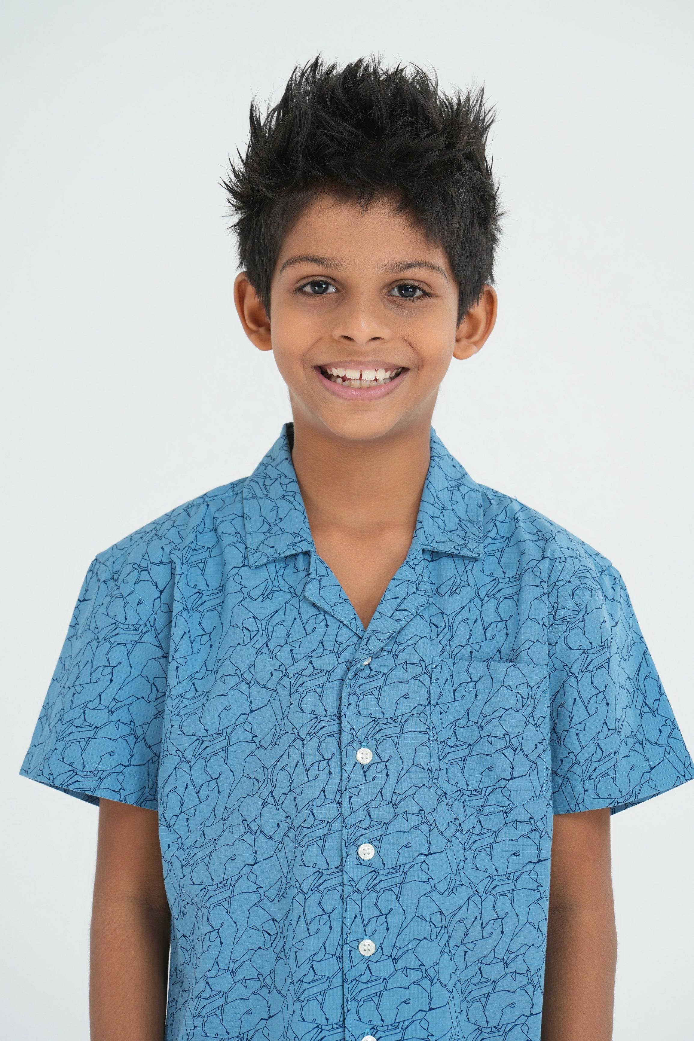 Kids’ Printed Shirt – Navy Scribble | AnationZ Junior