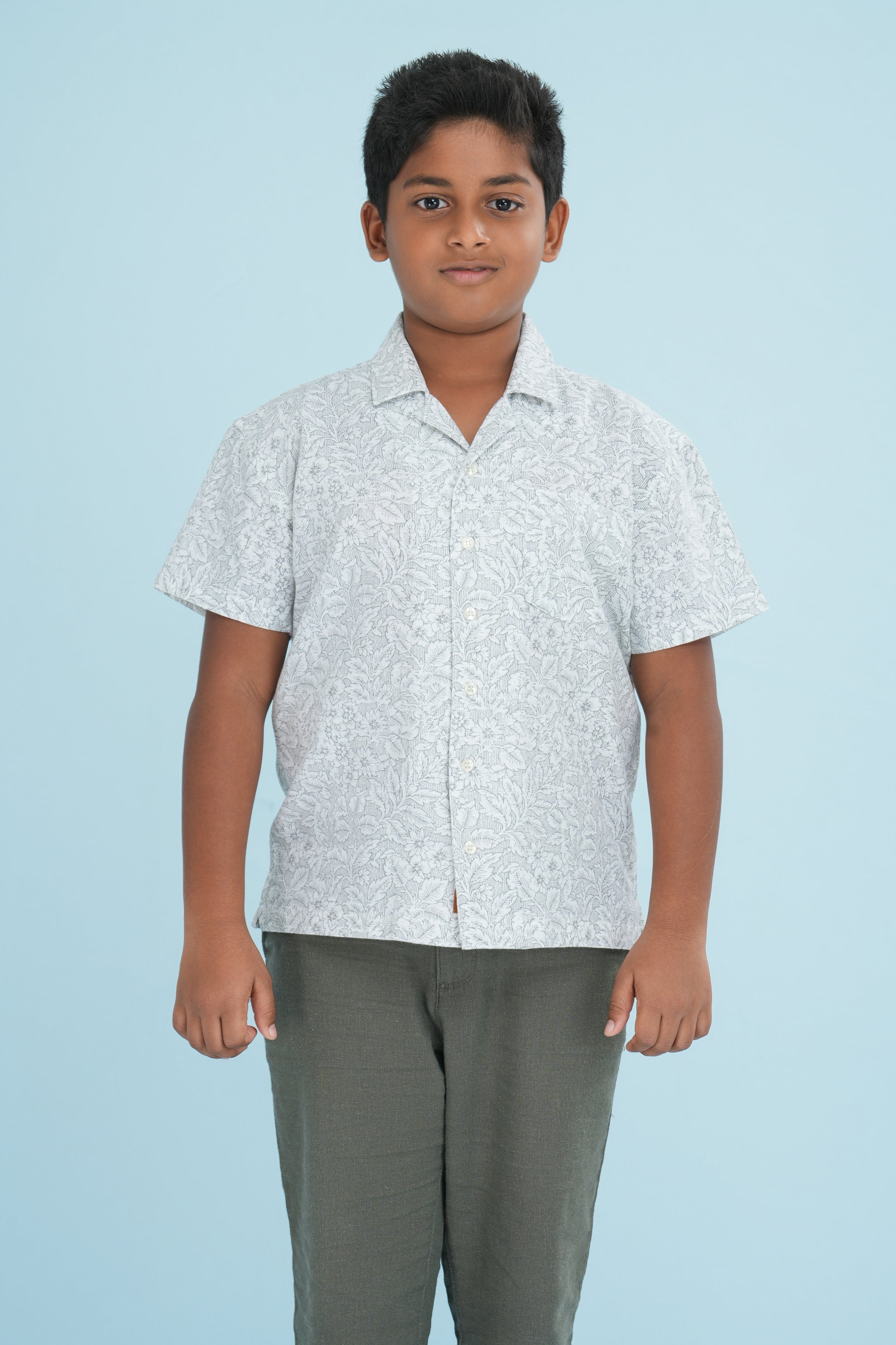 Kids’ Printed Shirt – Cream Fern | AnationZ Junior