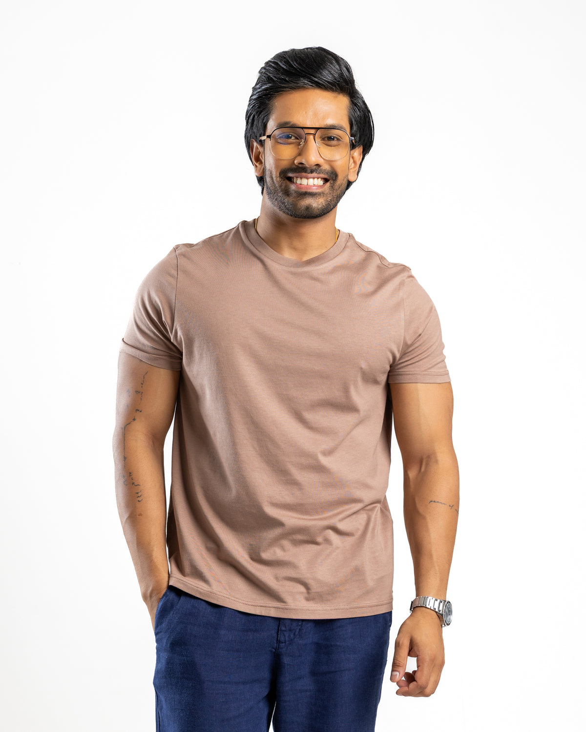 Supima Cotton Crew Neck Tee | Warm Tobacco