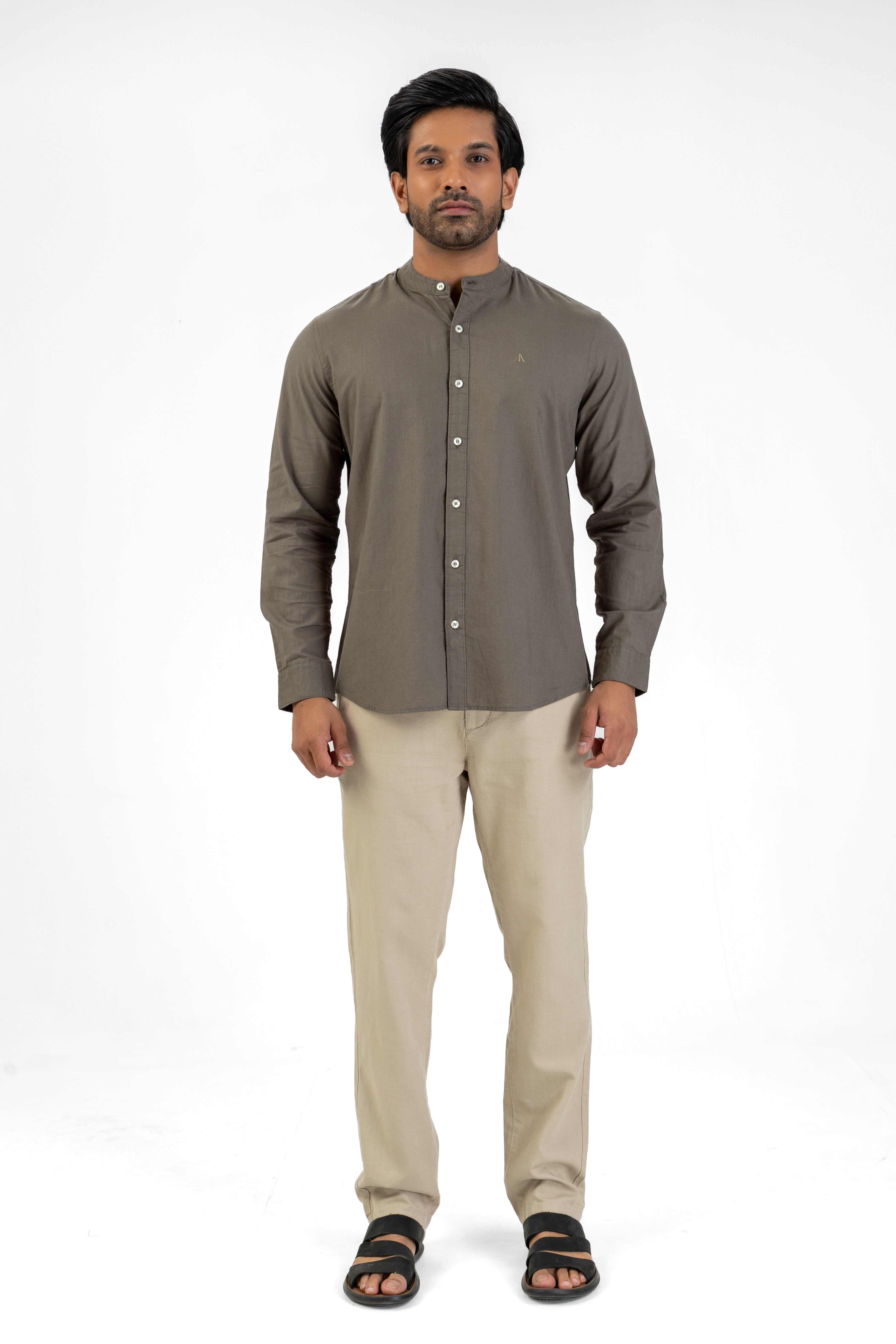 AnationZ Heritage Linen Chinese Collar Shirt -  Sri Lanka
