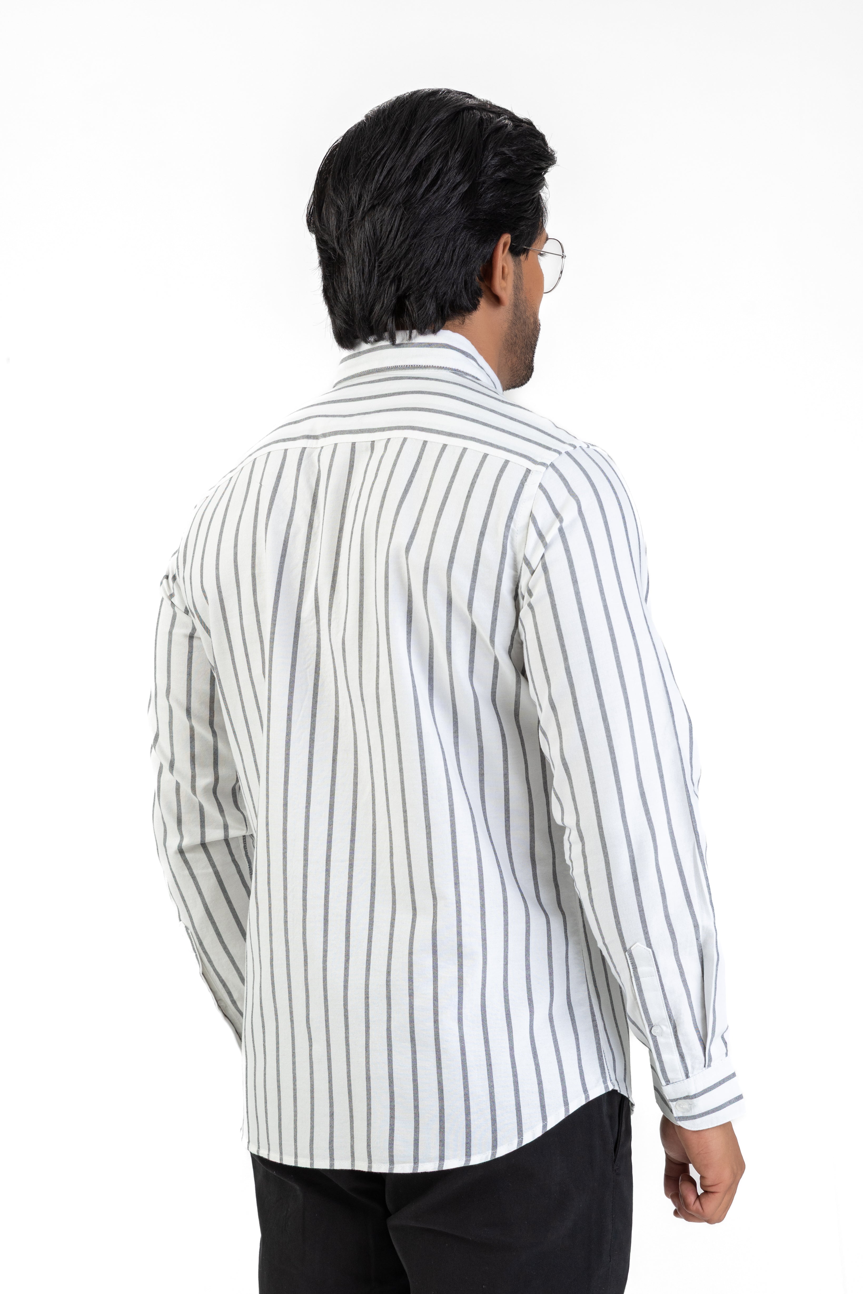 AnationZ Essential Cotton Stripe Long Sleeve Shirt - Anationz Sri Lanka
