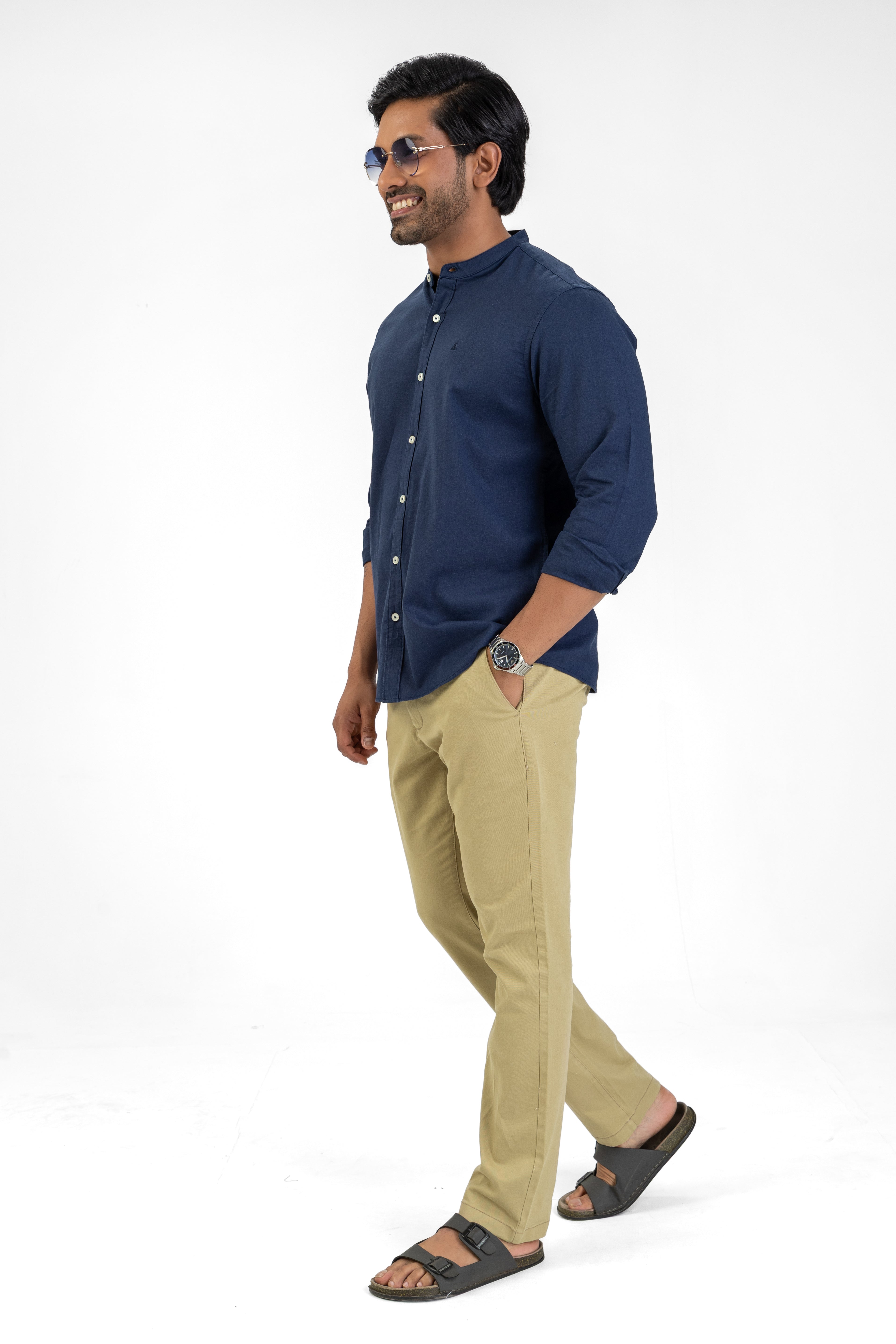 AnationZ Heritage Linen Chinese Collar Shirt -  Sri Lanka
