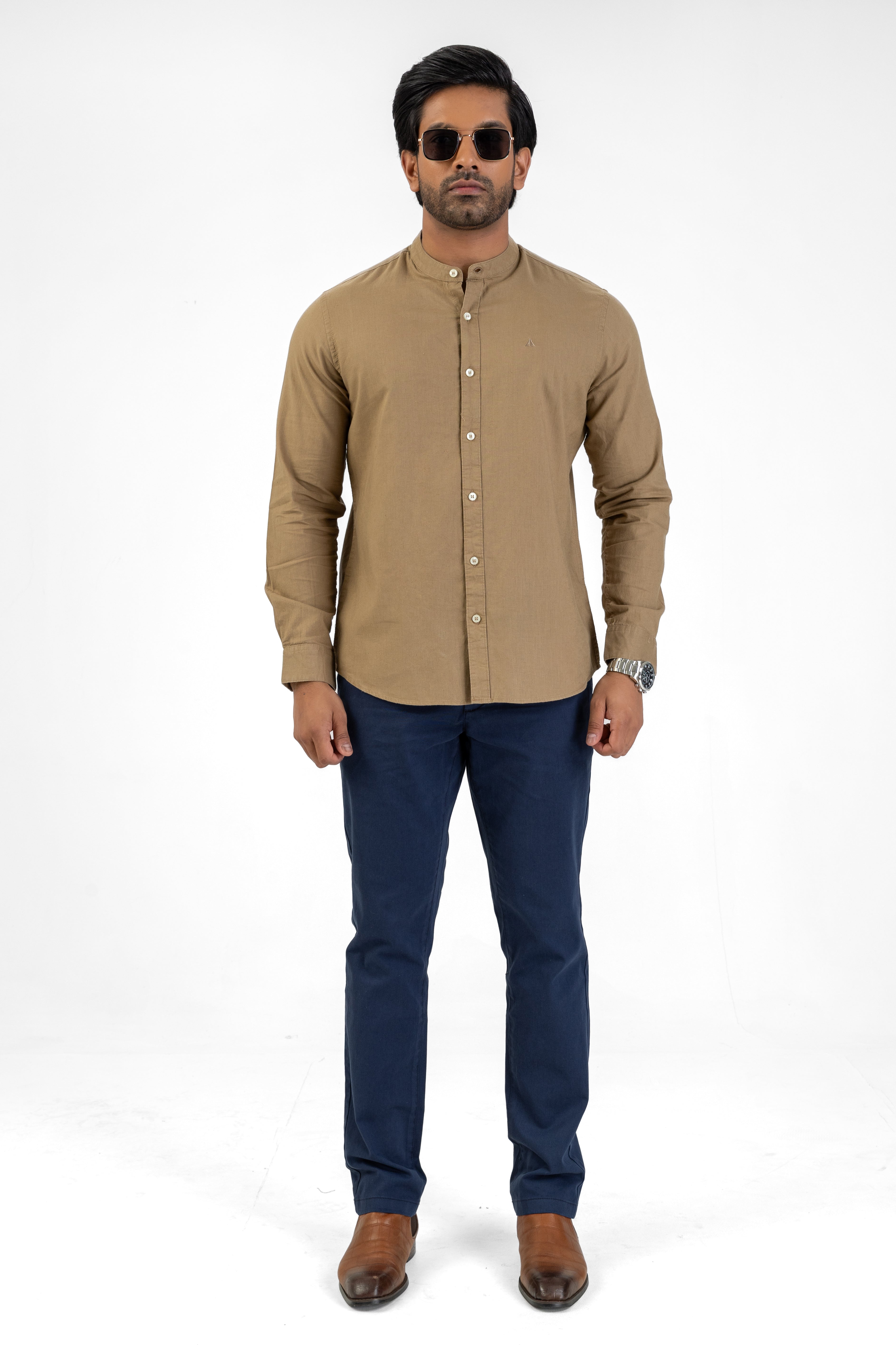 AnationZ Heritage Linen Chinese Collar Shirt -  Sri Lanka
