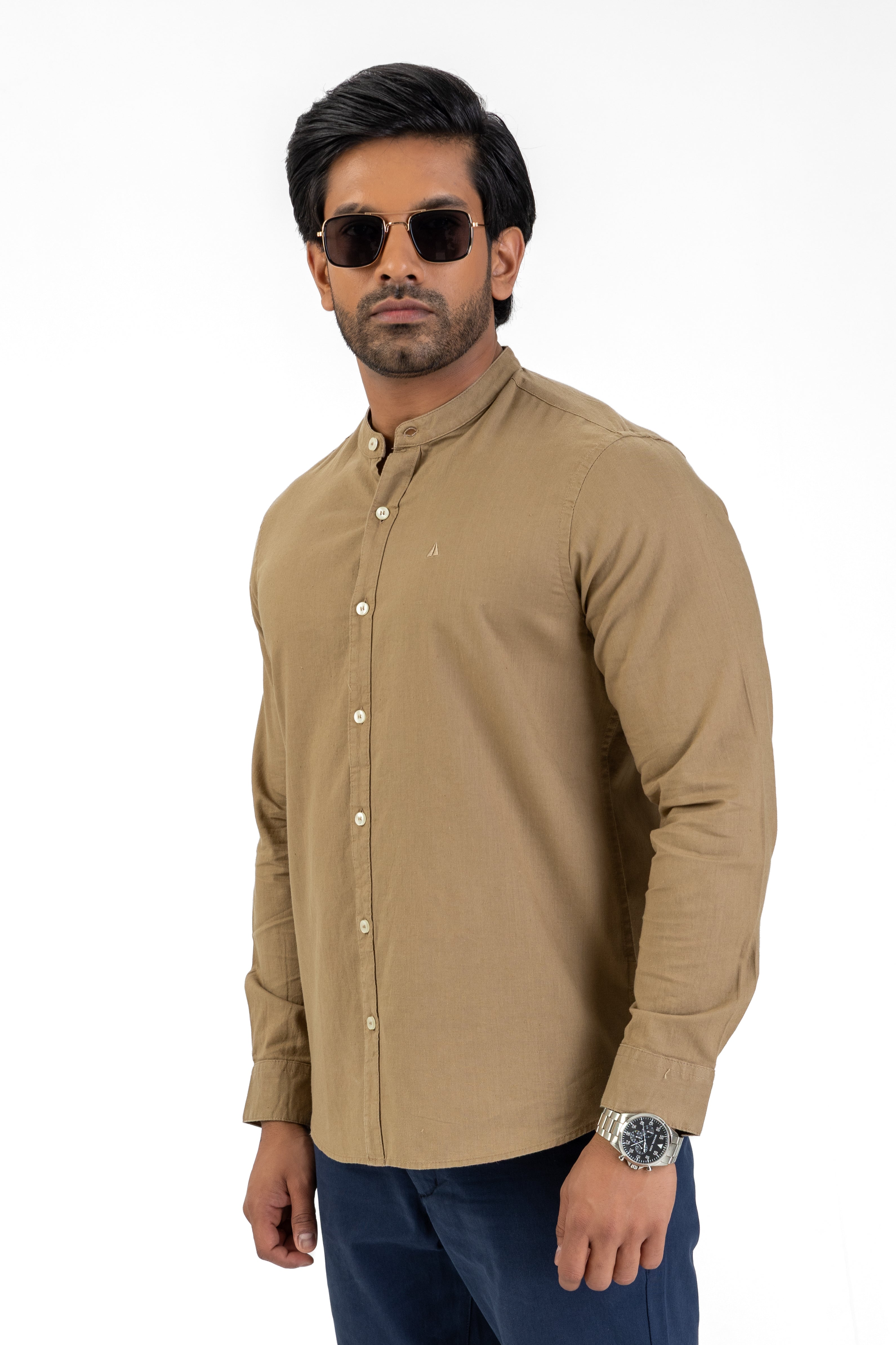 AnationZ Heritage Linen Chinese Collar Shirt -  Sri Lanka
