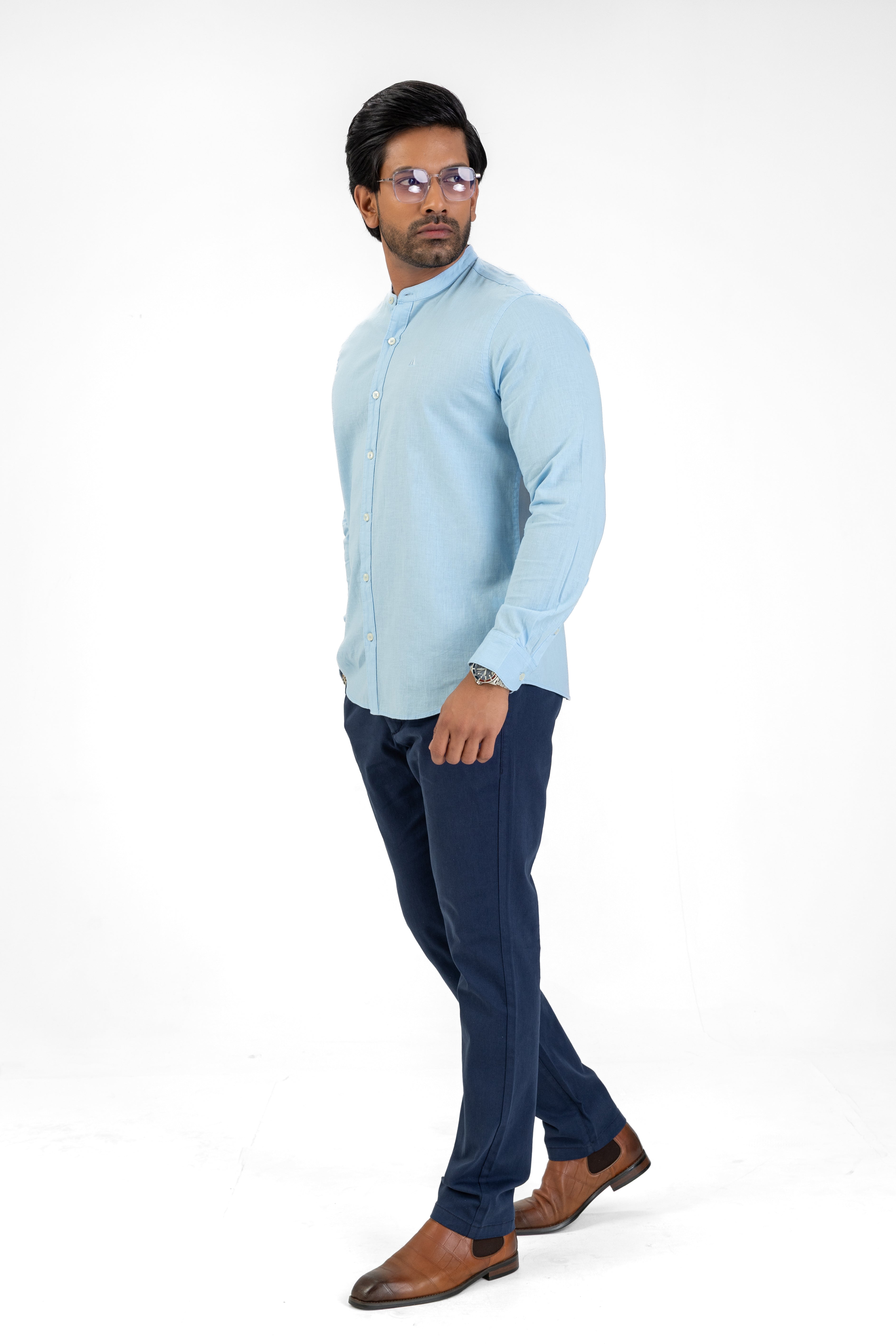 AnationZ Heritage Linen Chinese Collar Shirt -  Sri Lanka
