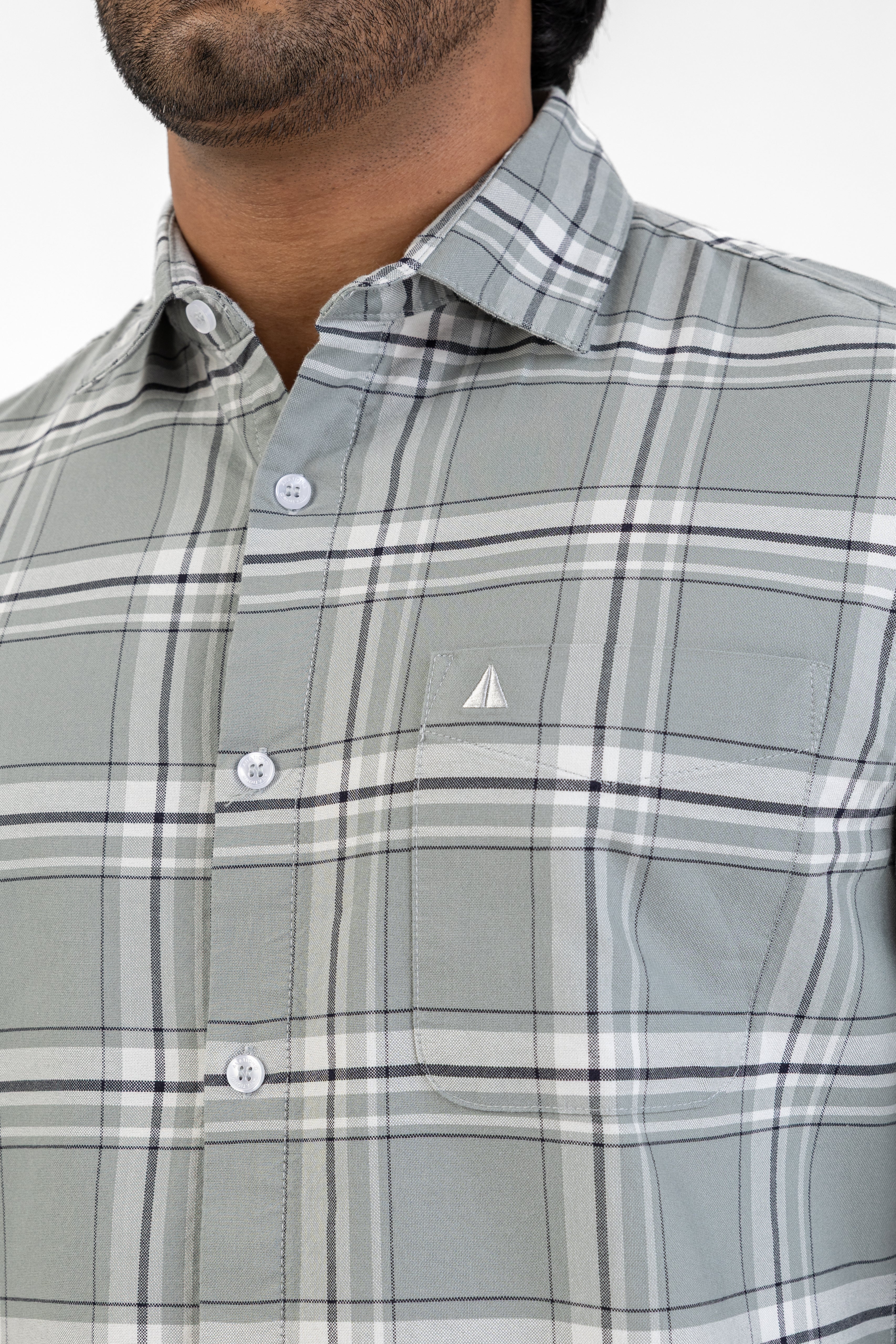 Cotton Check Shirt – Light Green
