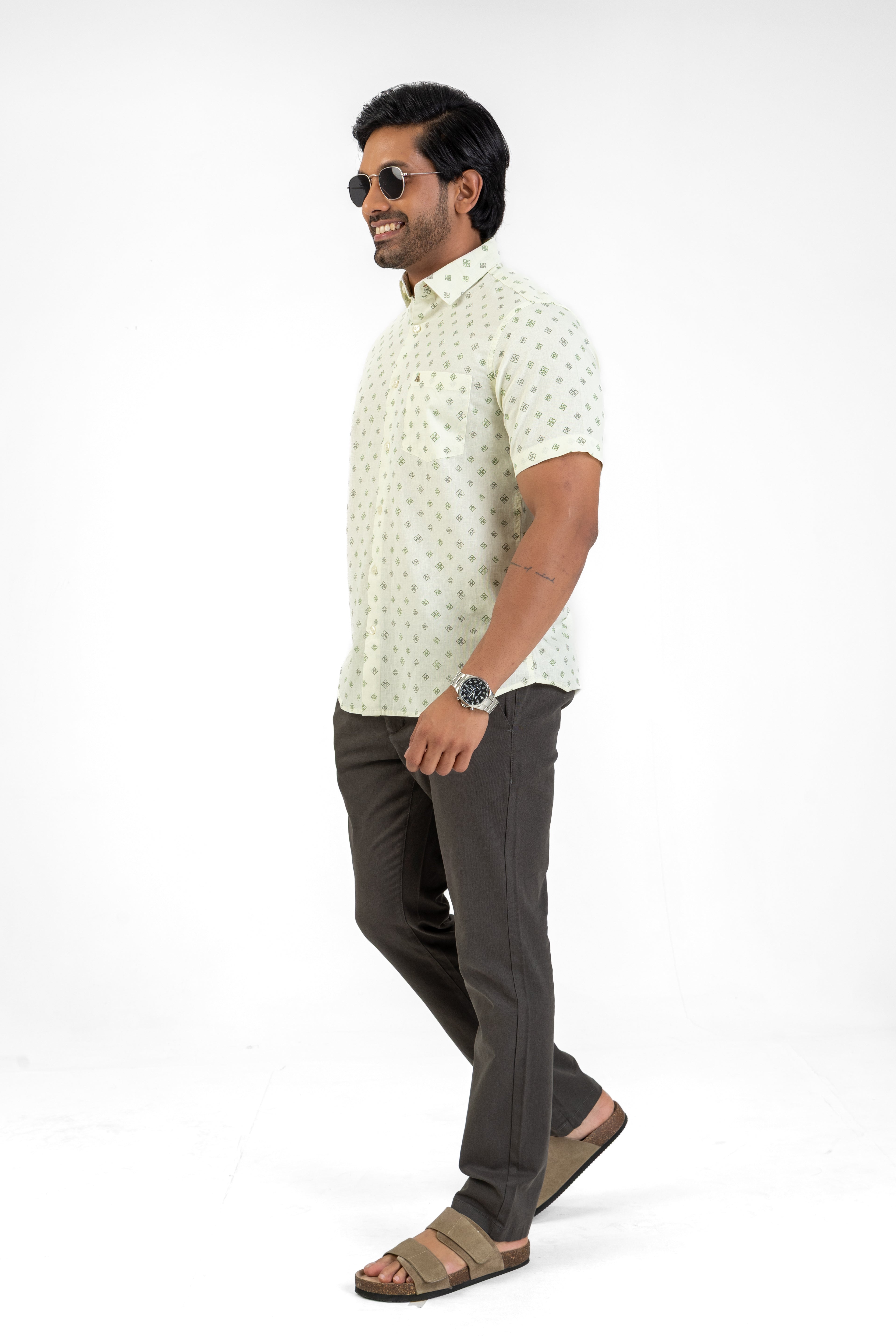 AnationZ Heritage Linen Printed Short Sleeve Shirt -  Sri Lanka
