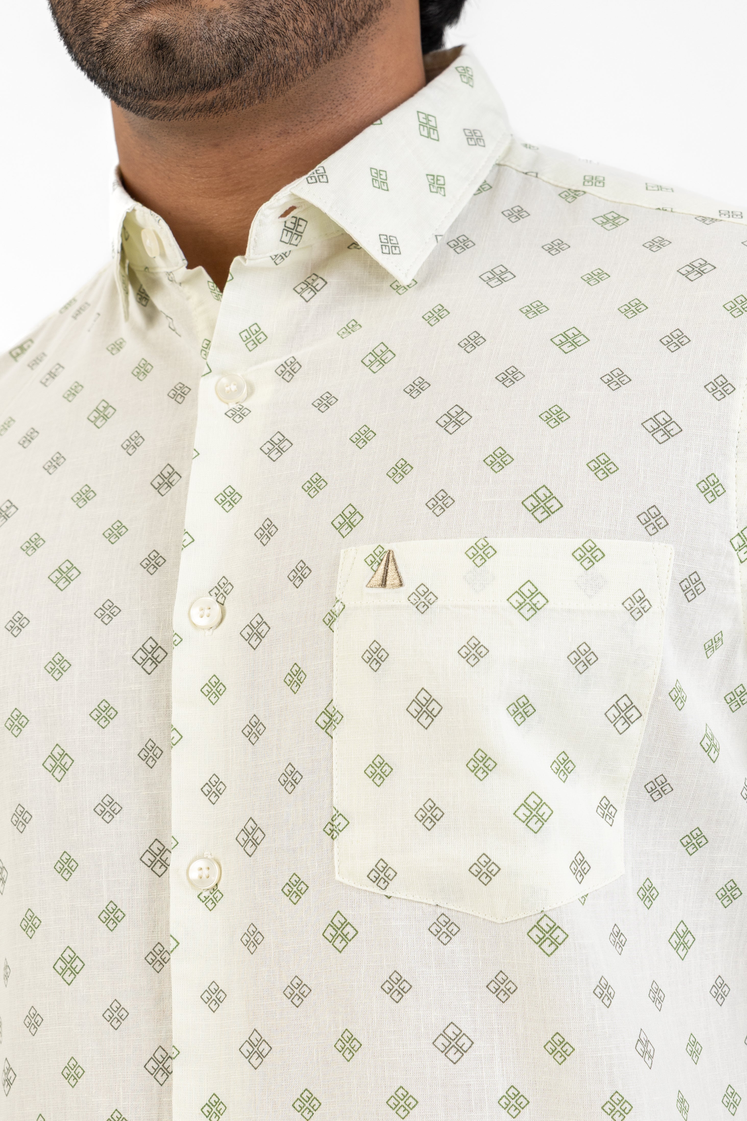 AnationZ Heritage Linen Printed Short Sleeve Shirt -  Sri Lanka
