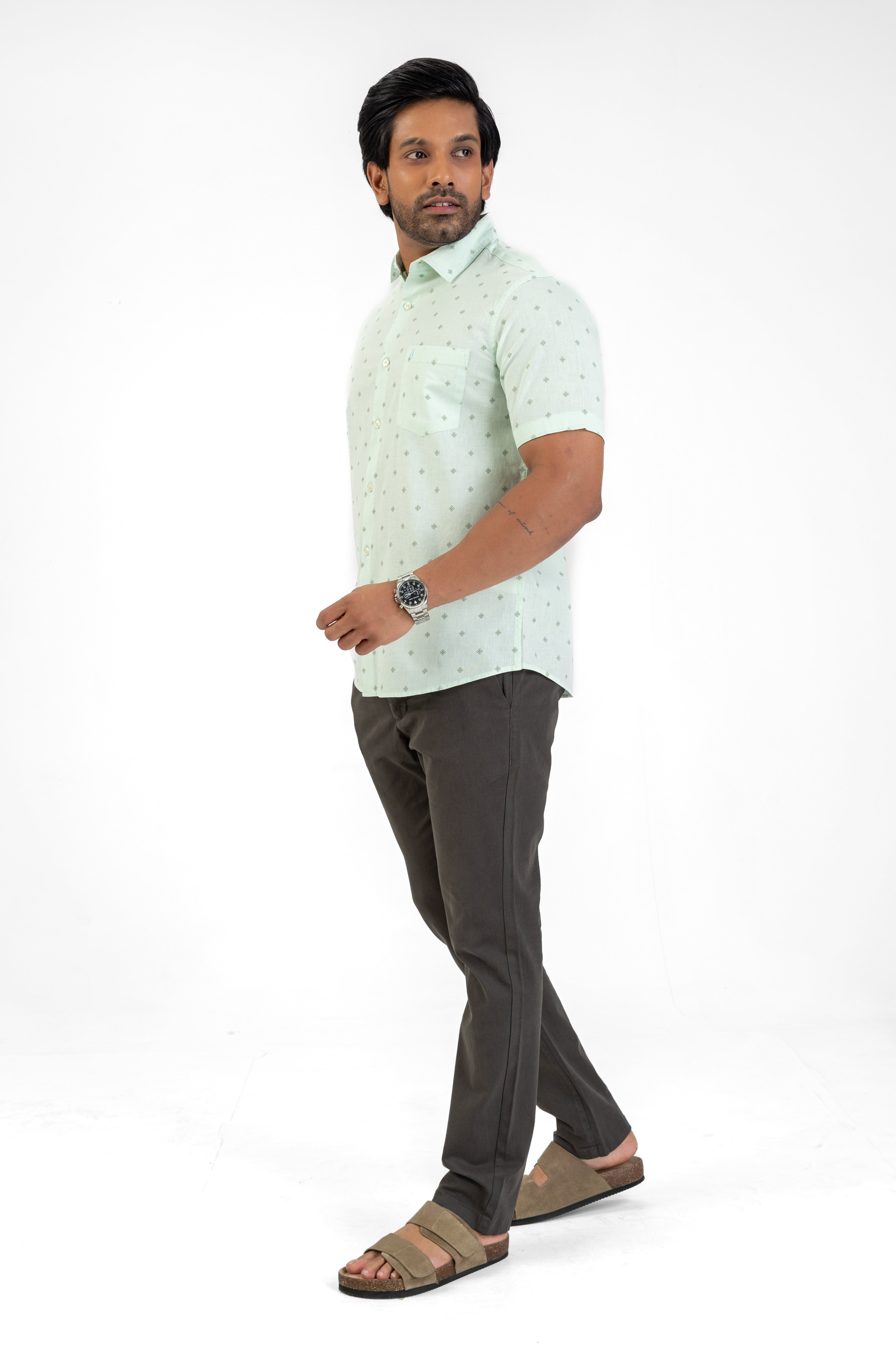 AnationZ Heritage Linen Printed Short Sleeve Shirt -  Sri Lanka
