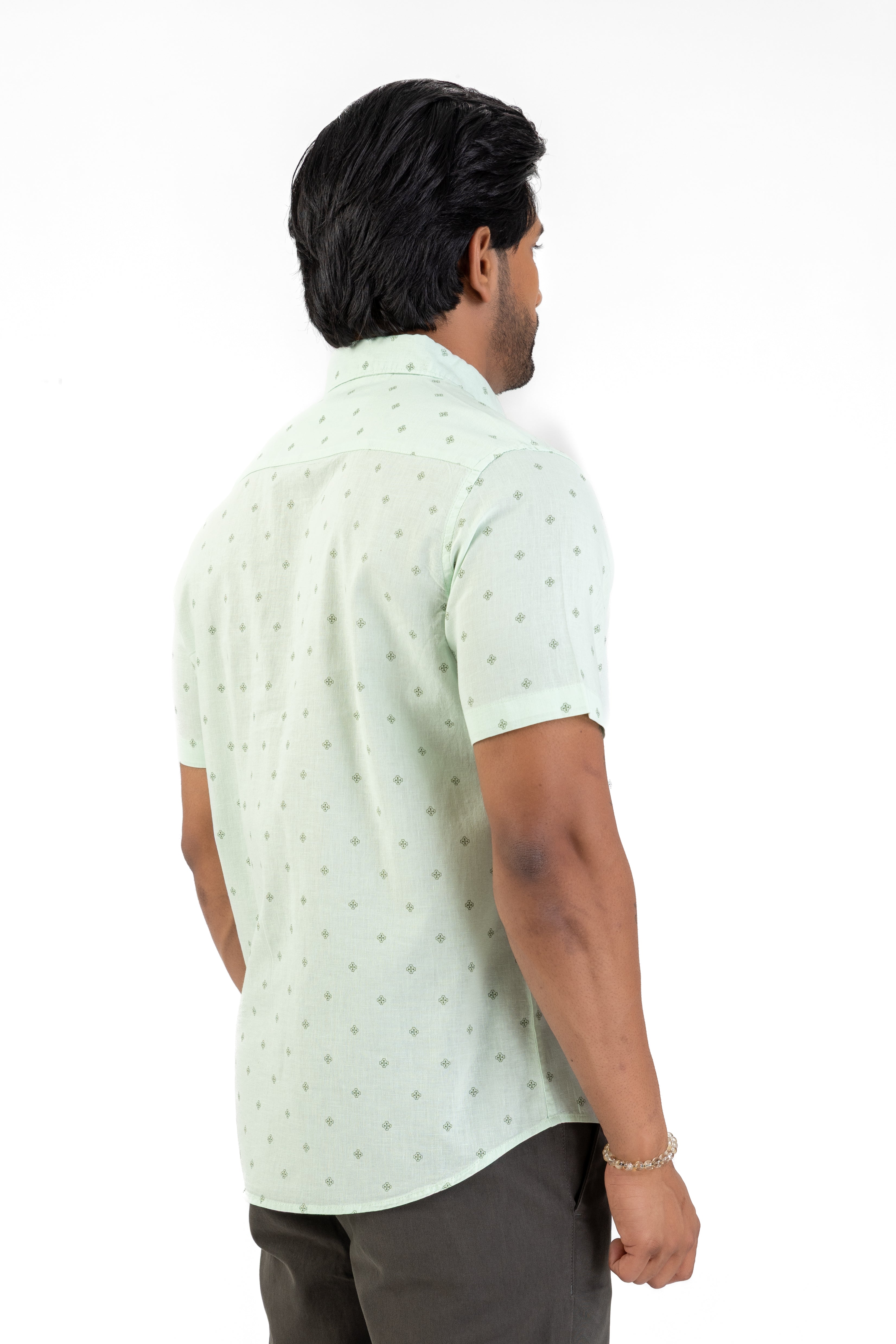 AnationZ Heritage Linen Printed Short Sleeve Shirt -  Sri Lanka
