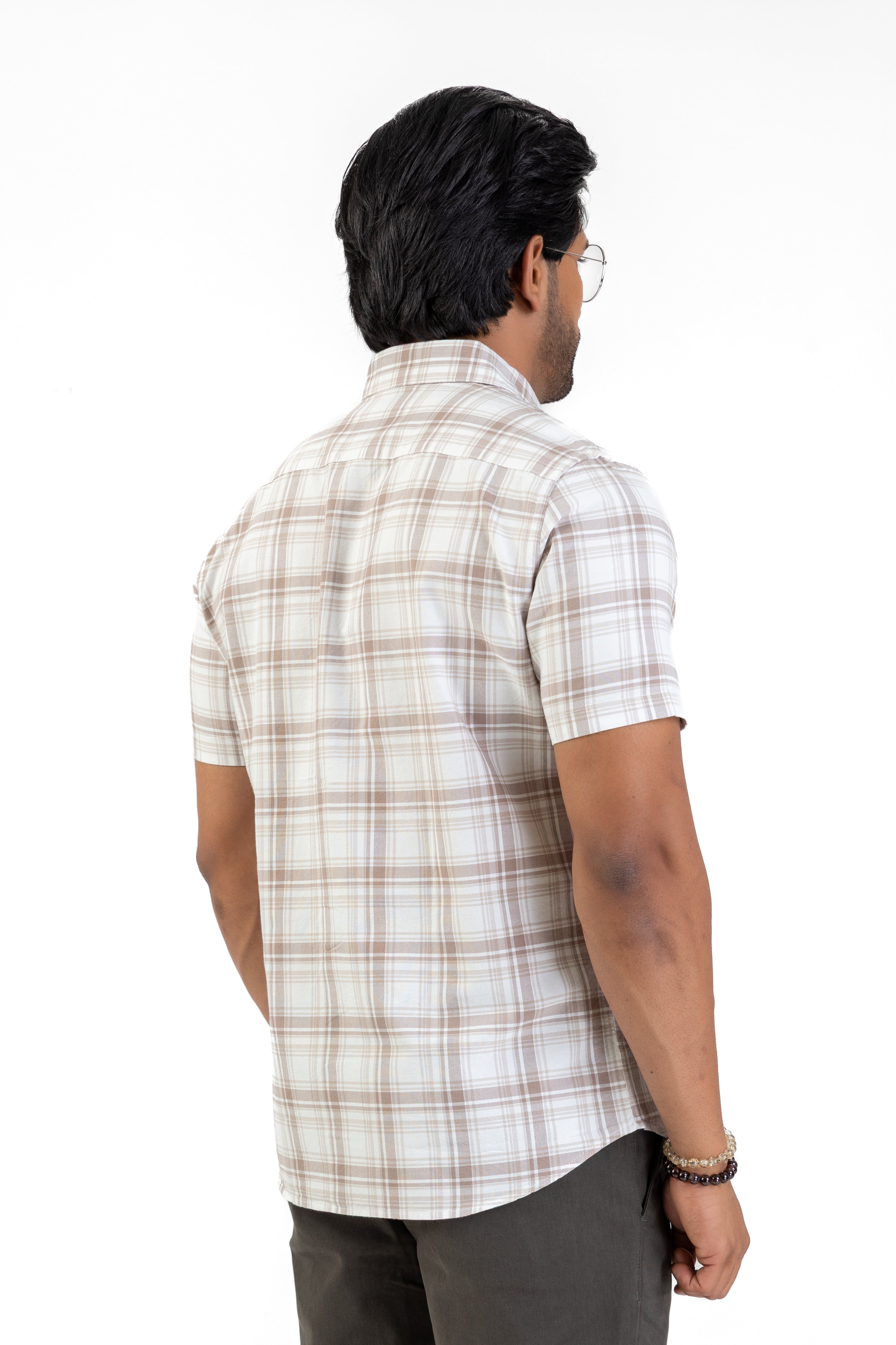 Cotton Check Shirt – Off White