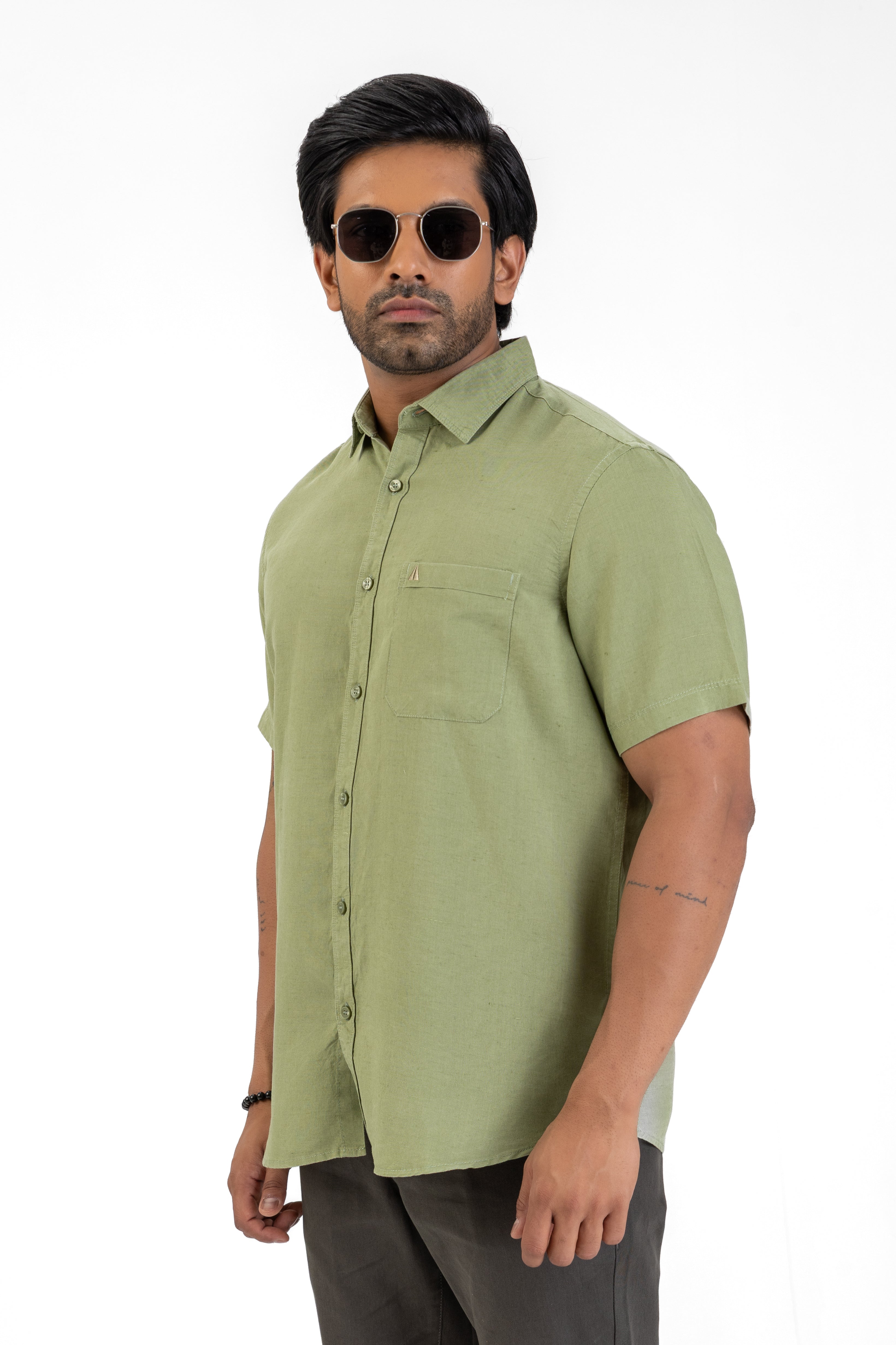 Excel Linen Short Sleeve Shirt – Olive