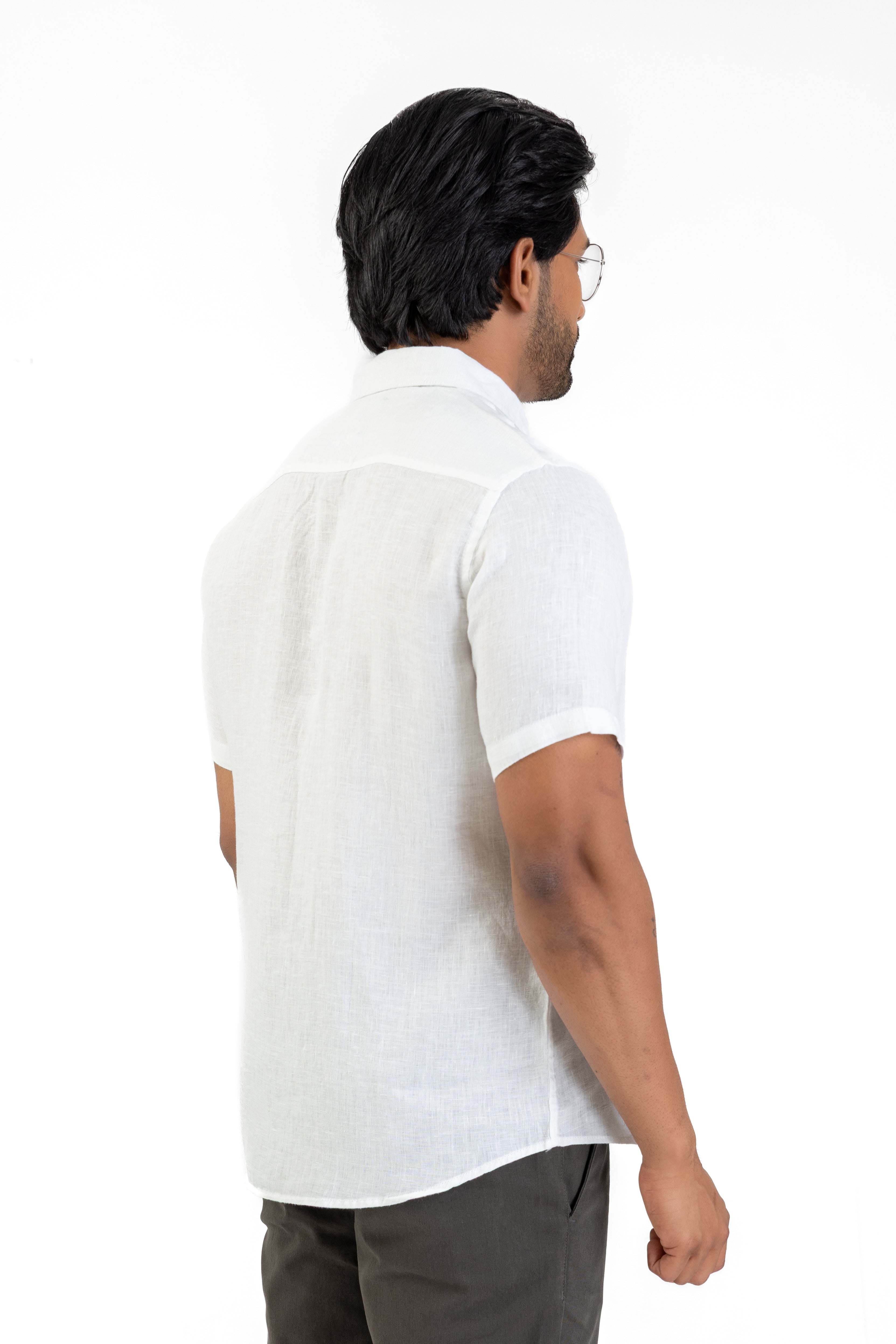 Excel Linen Short Sleeve Shirt – White
