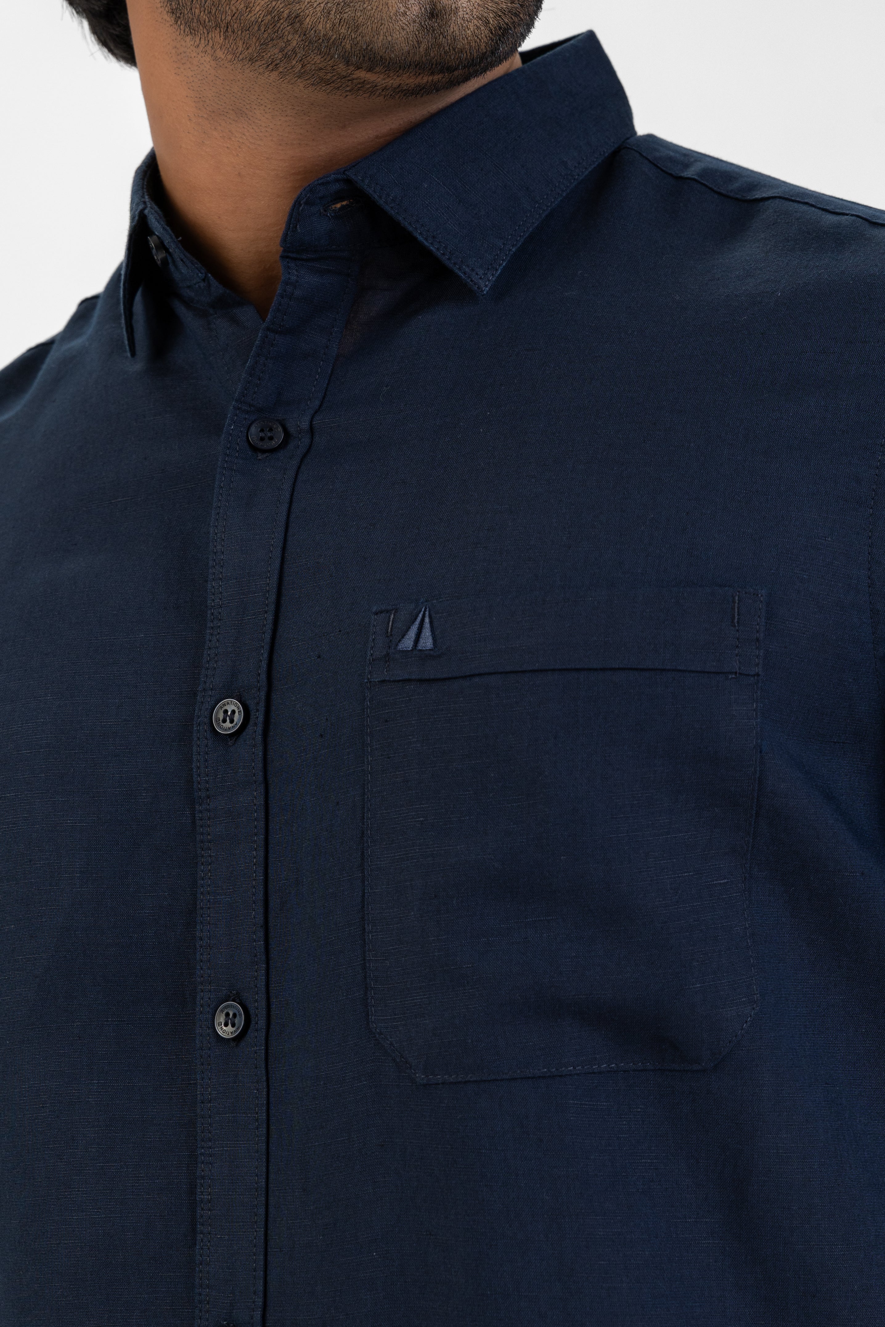 Excel Linen Short Sleeve Shirt – Navy