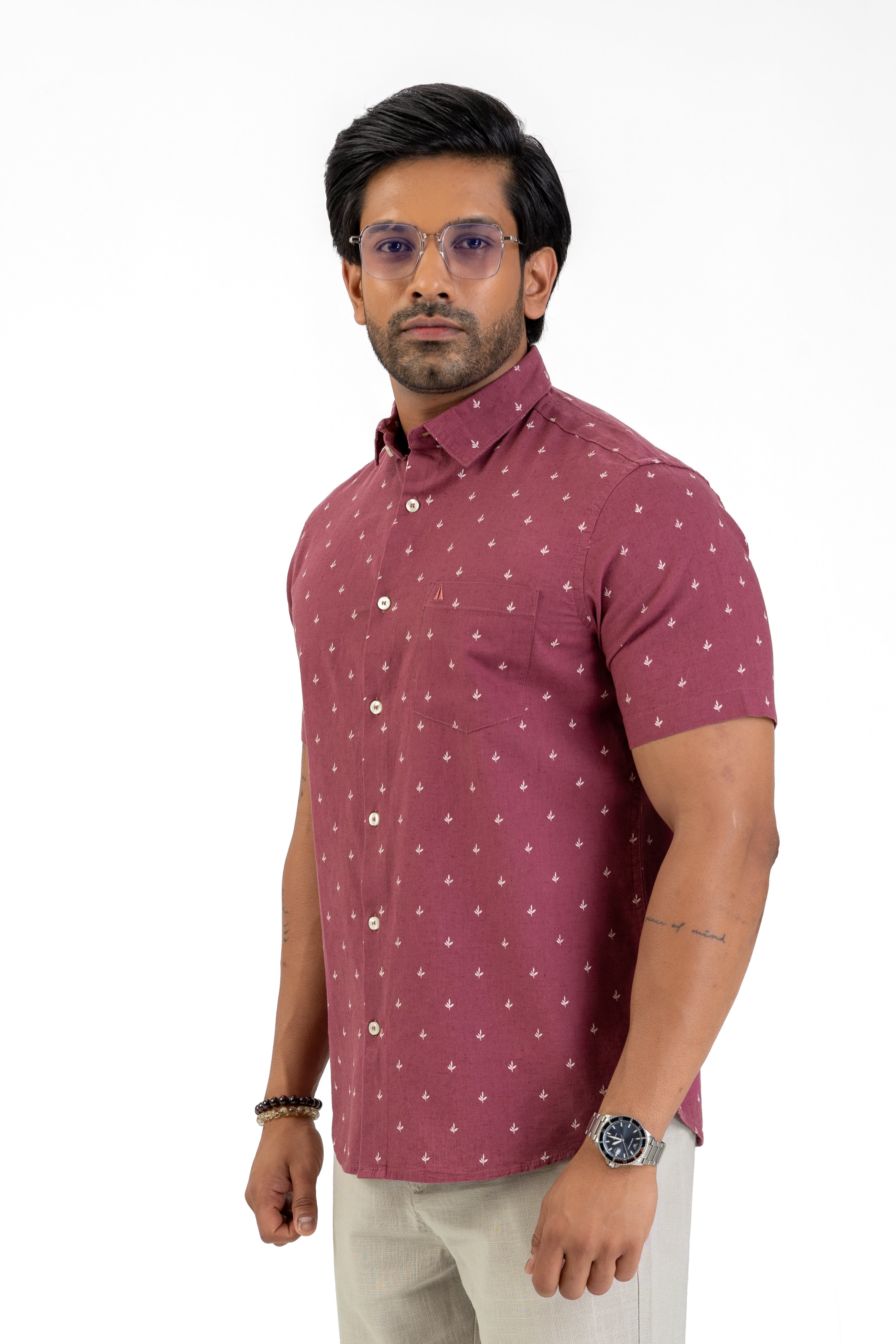 AnationZ Heritage Linen Printed Short Sleeve Shirt -  Sri Lanka
