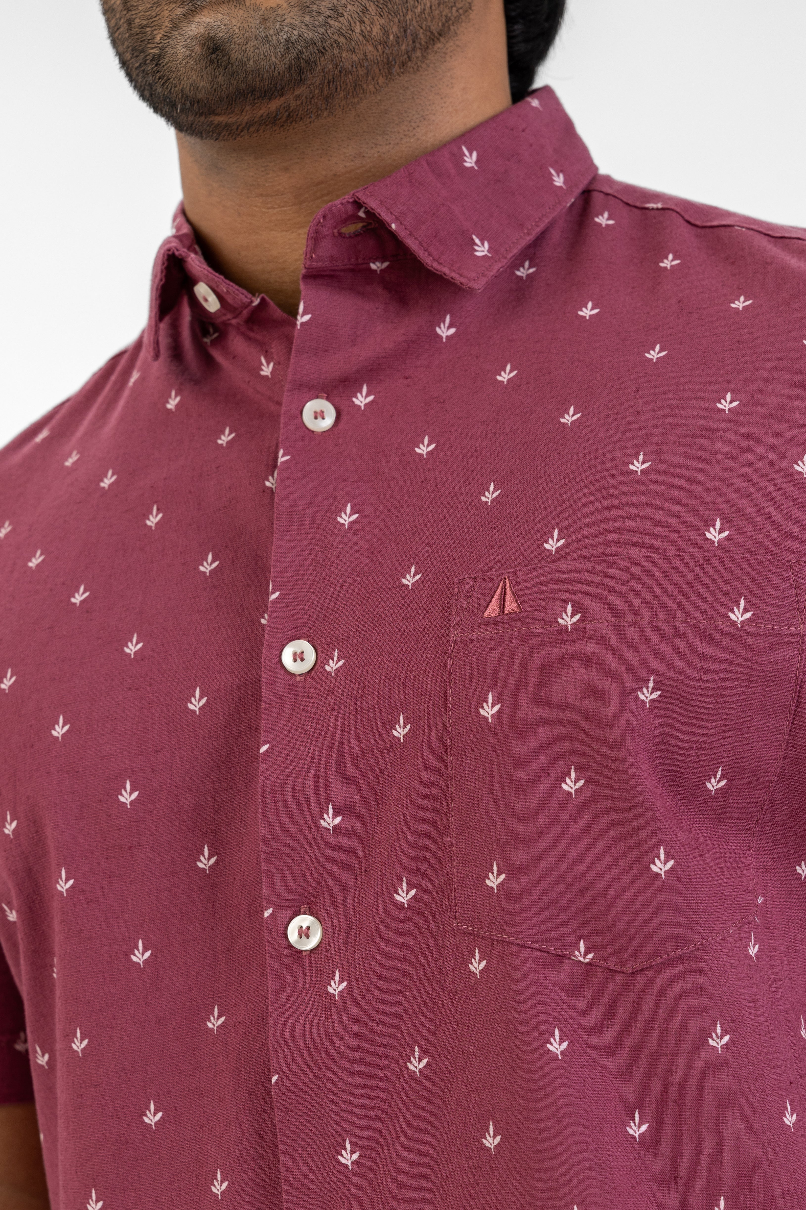 AnationZ Heritage Linen Printed Short Sleeve Shirt -  Sri Lanka
