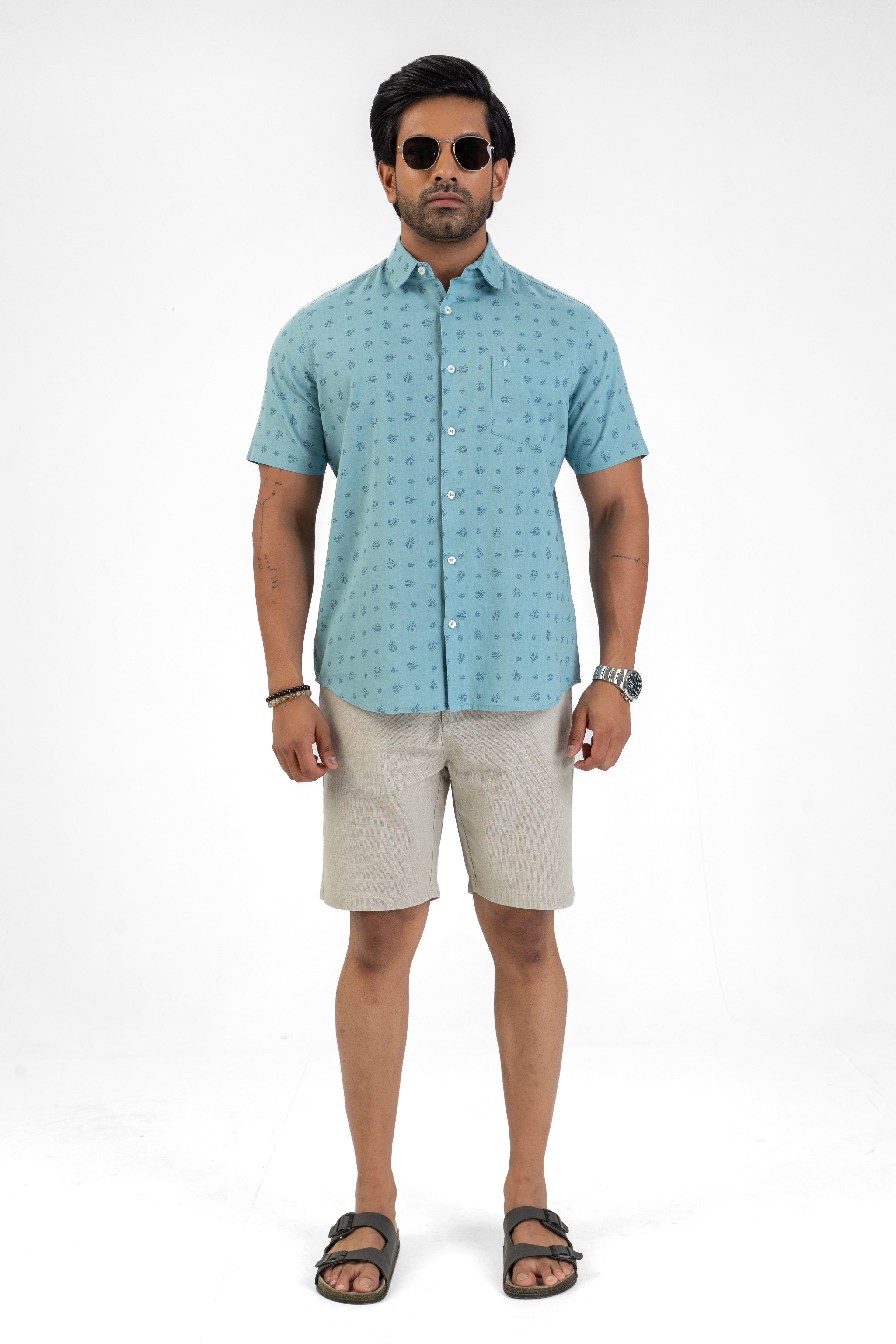 AnationZ Heritage Linen Printed Short Sleeve Shirt -  Sri Lanka
