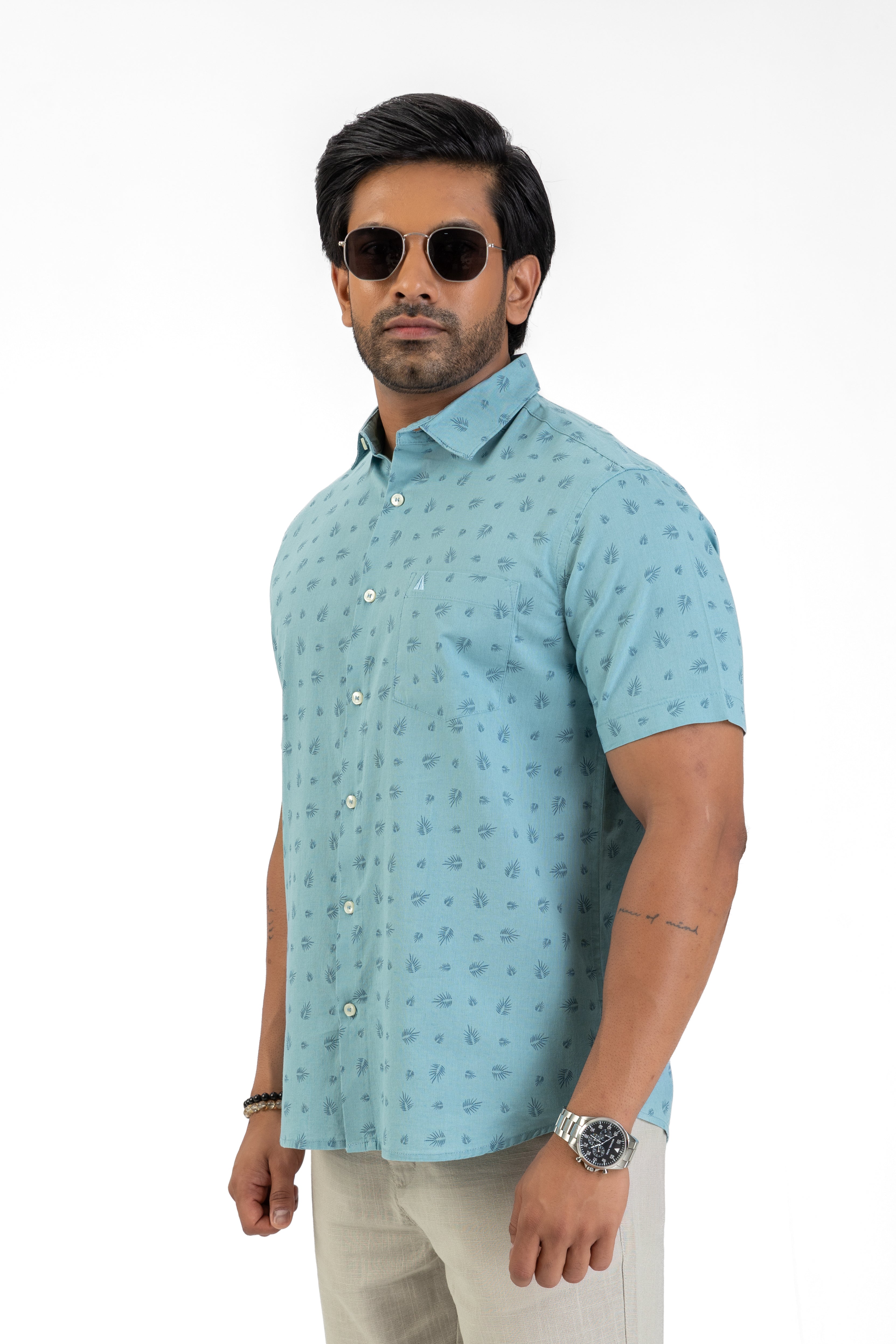 AnationZ Heritage Linen Printed Short Sleeve Shirt -  Sri Lanka
