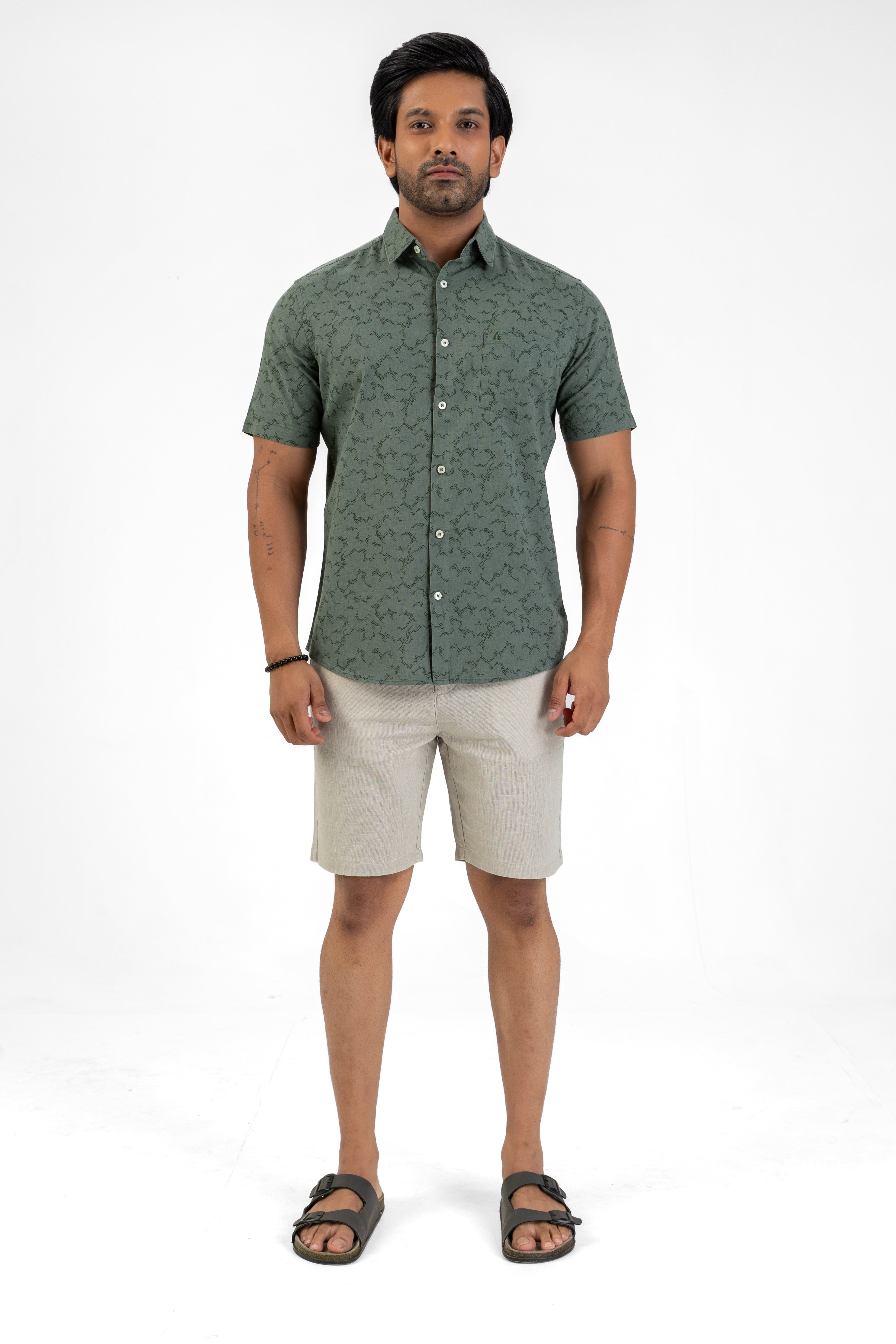 AnationZ Heritage Linen Printed Short Sleeve Shirt -  Sri Lanka
