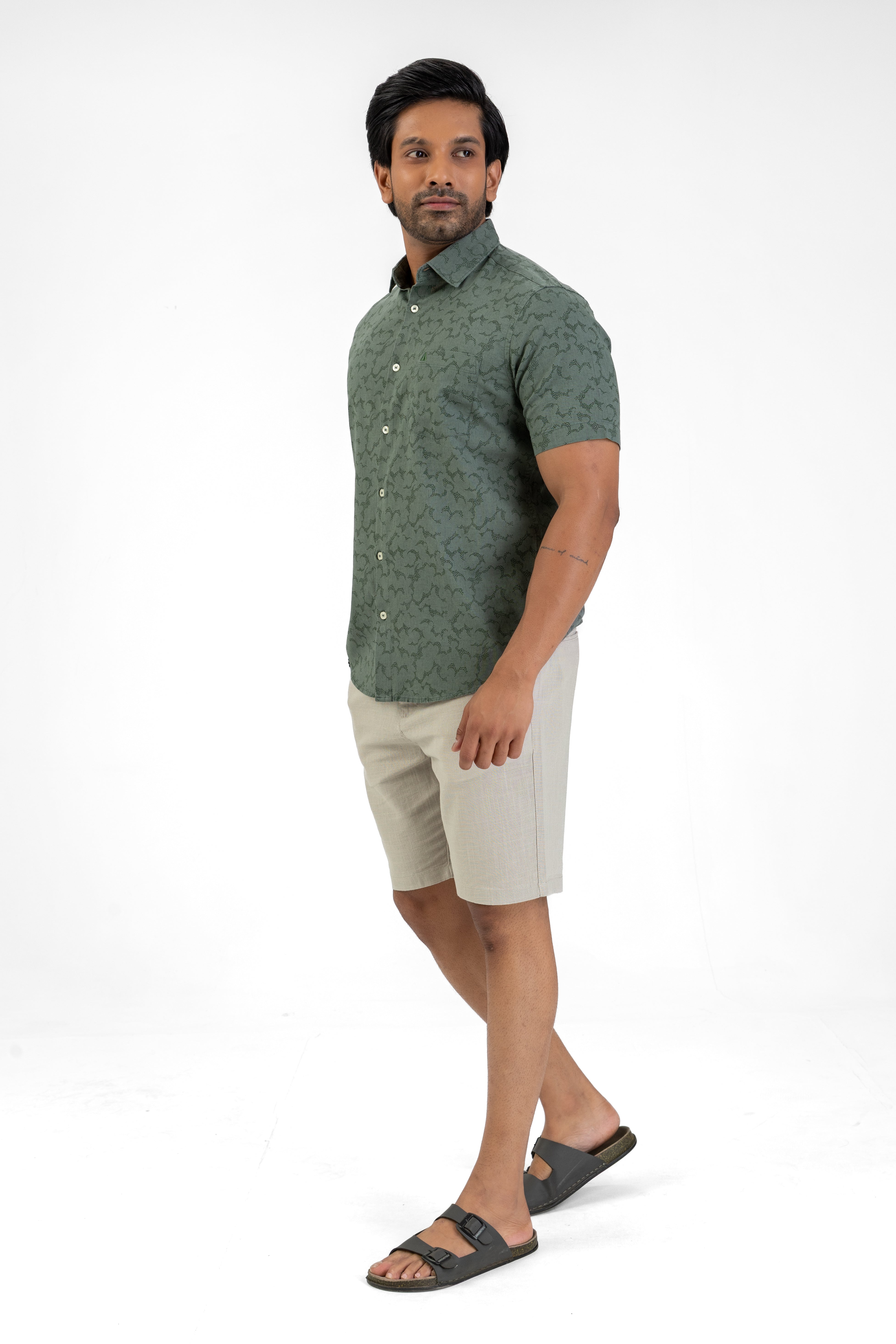 AnationZ Heritage Linen Printed Short Sleeve Shirt -  Sri Lanka
