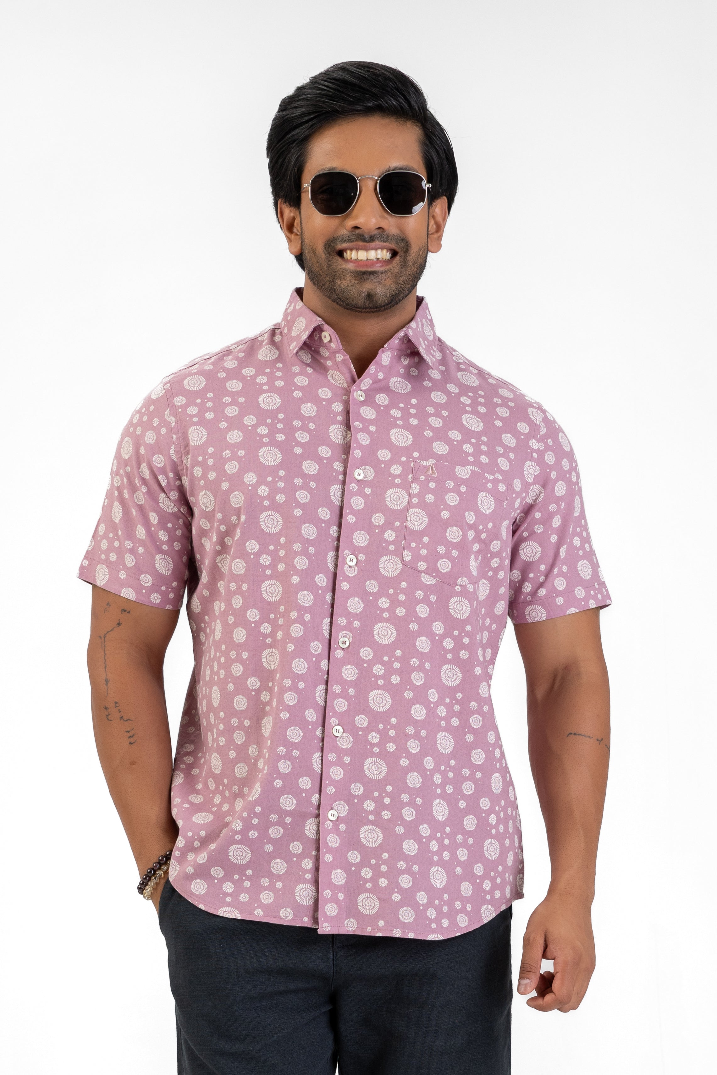AnationZ Heritage Linen Printed Short Sleeve Shirt -  Sri Lanka
