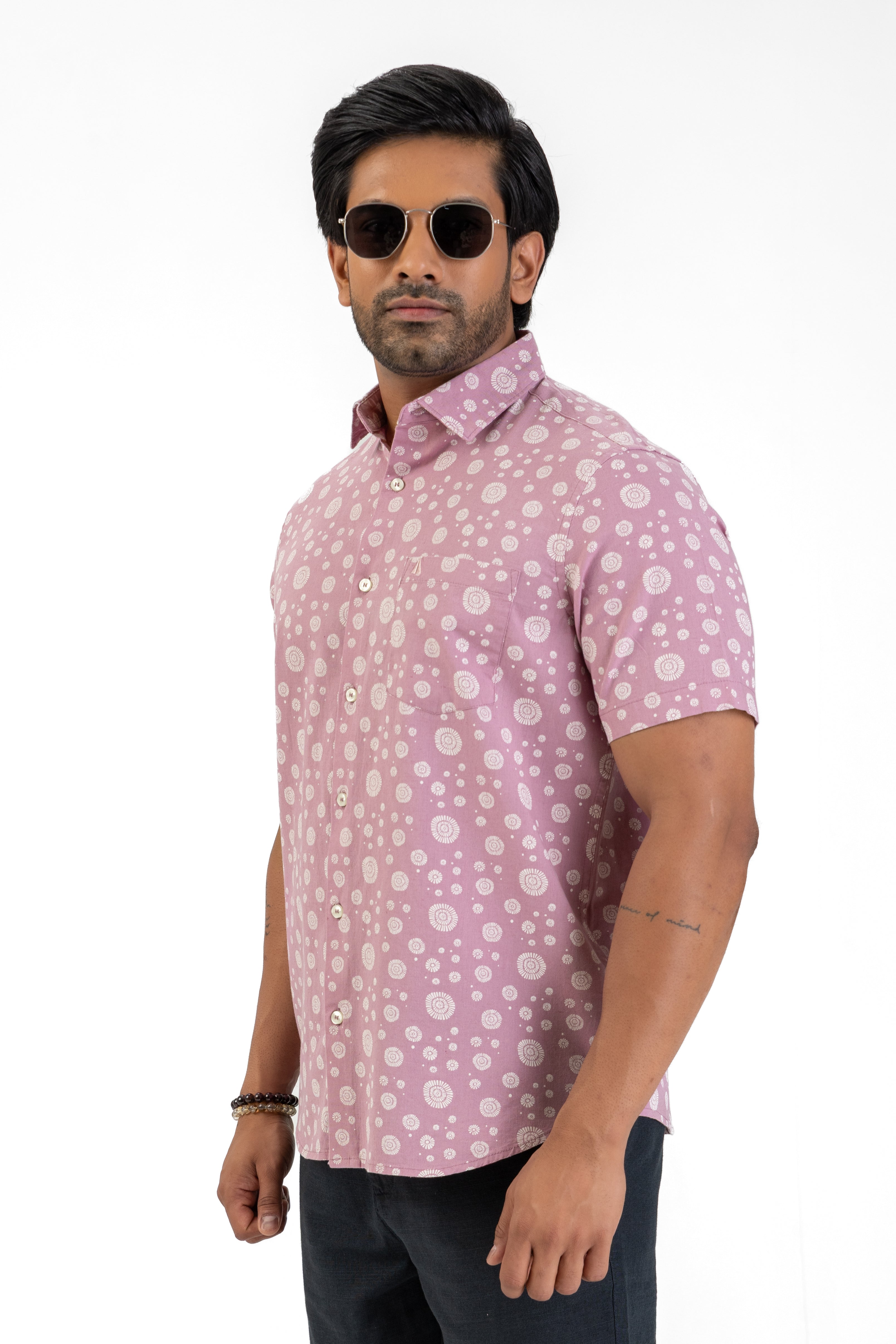 AnationZ Heritage Linen Printed Short Sleeve Shirt -  Sri Lanka
