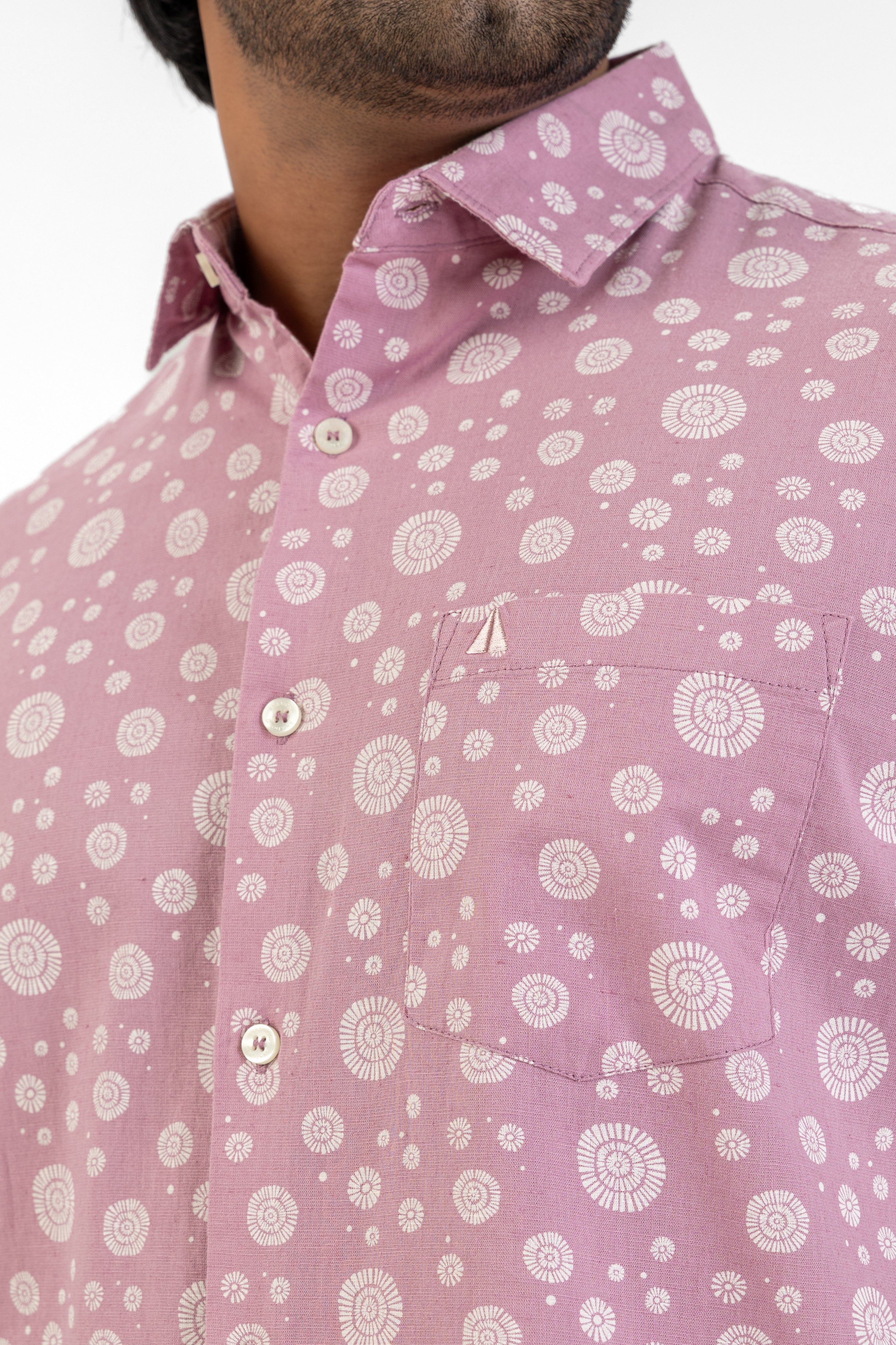 AnationZ Heritage Linen Printed Short Sleeve Shirt -  Sri Lanka
