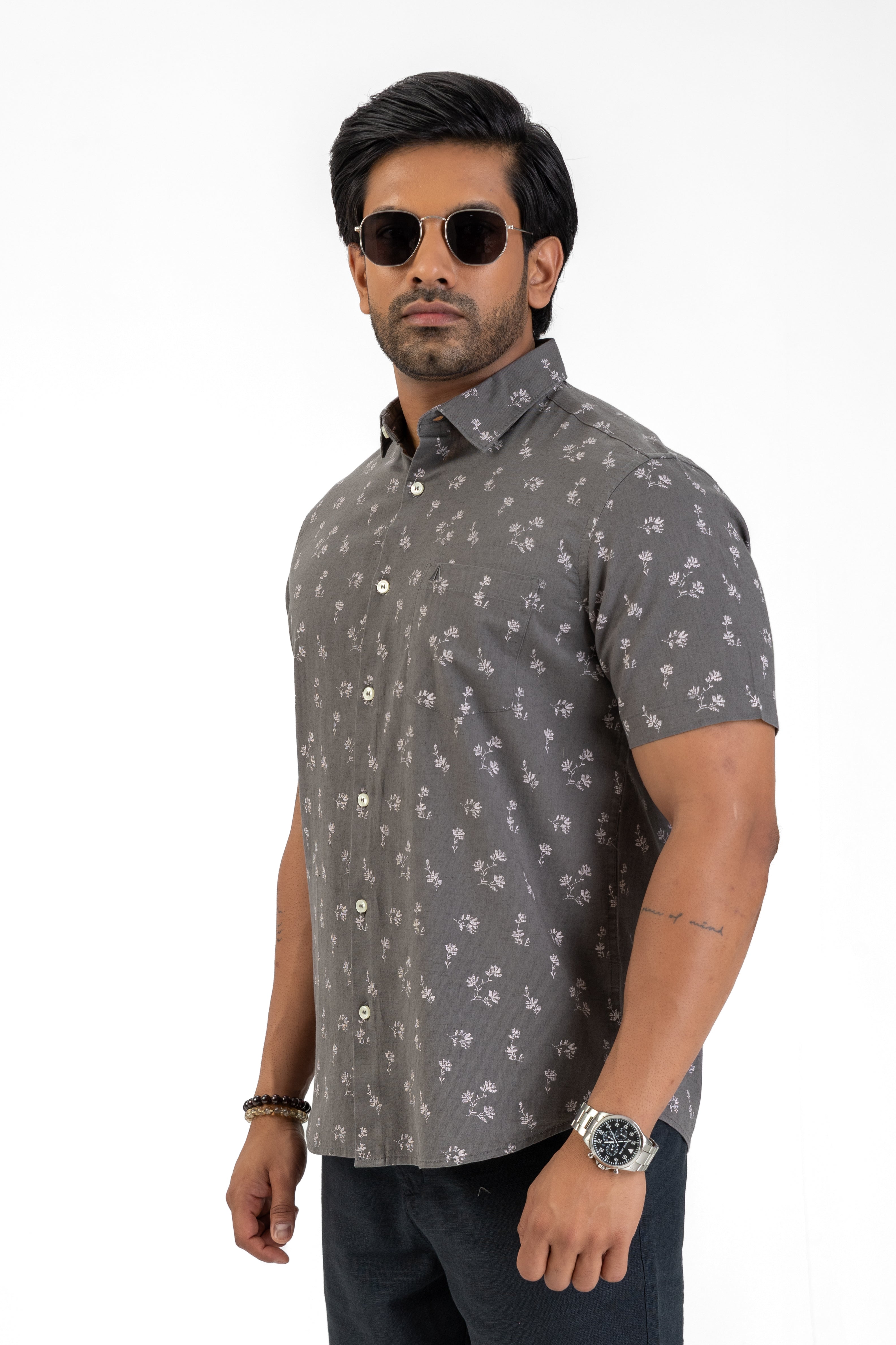 AnationZ Heritage Linen Printed Short Sleeve Shirt -  Sri Lanka
