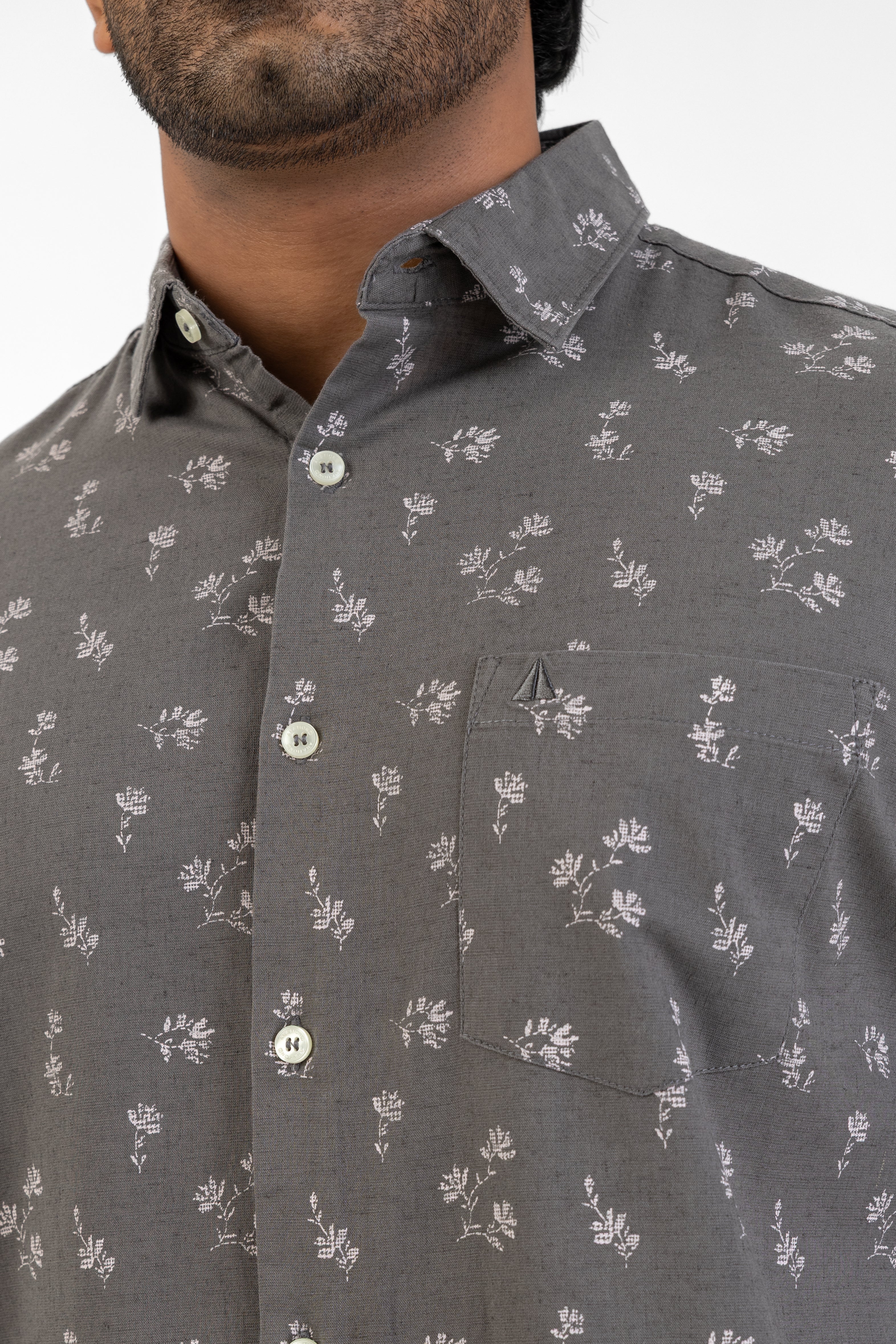 AnationZ Heritage Linen Printed Short Sleeve Shirt -  Sri Lanka
