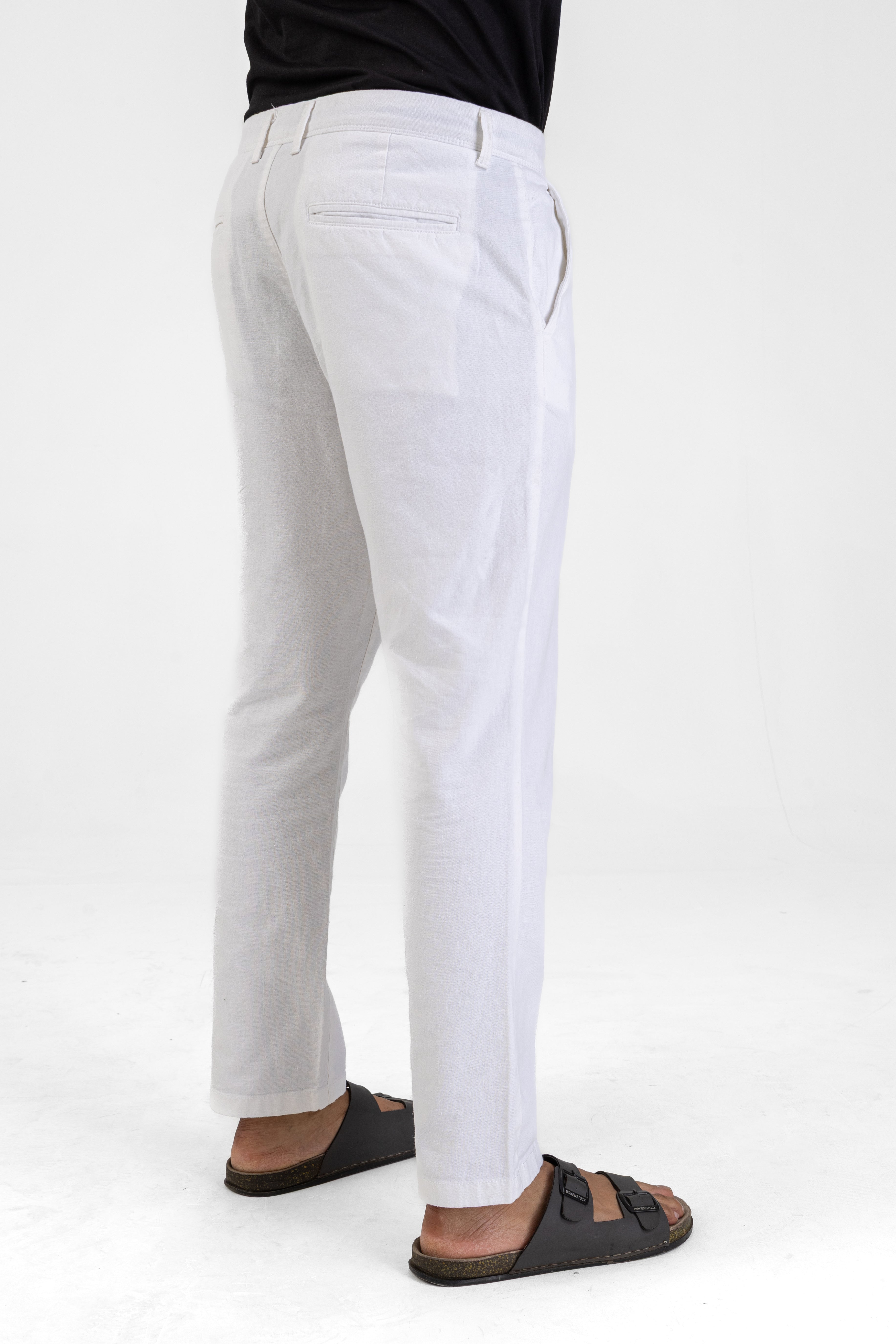 Linen Cotton Basic Pant – White