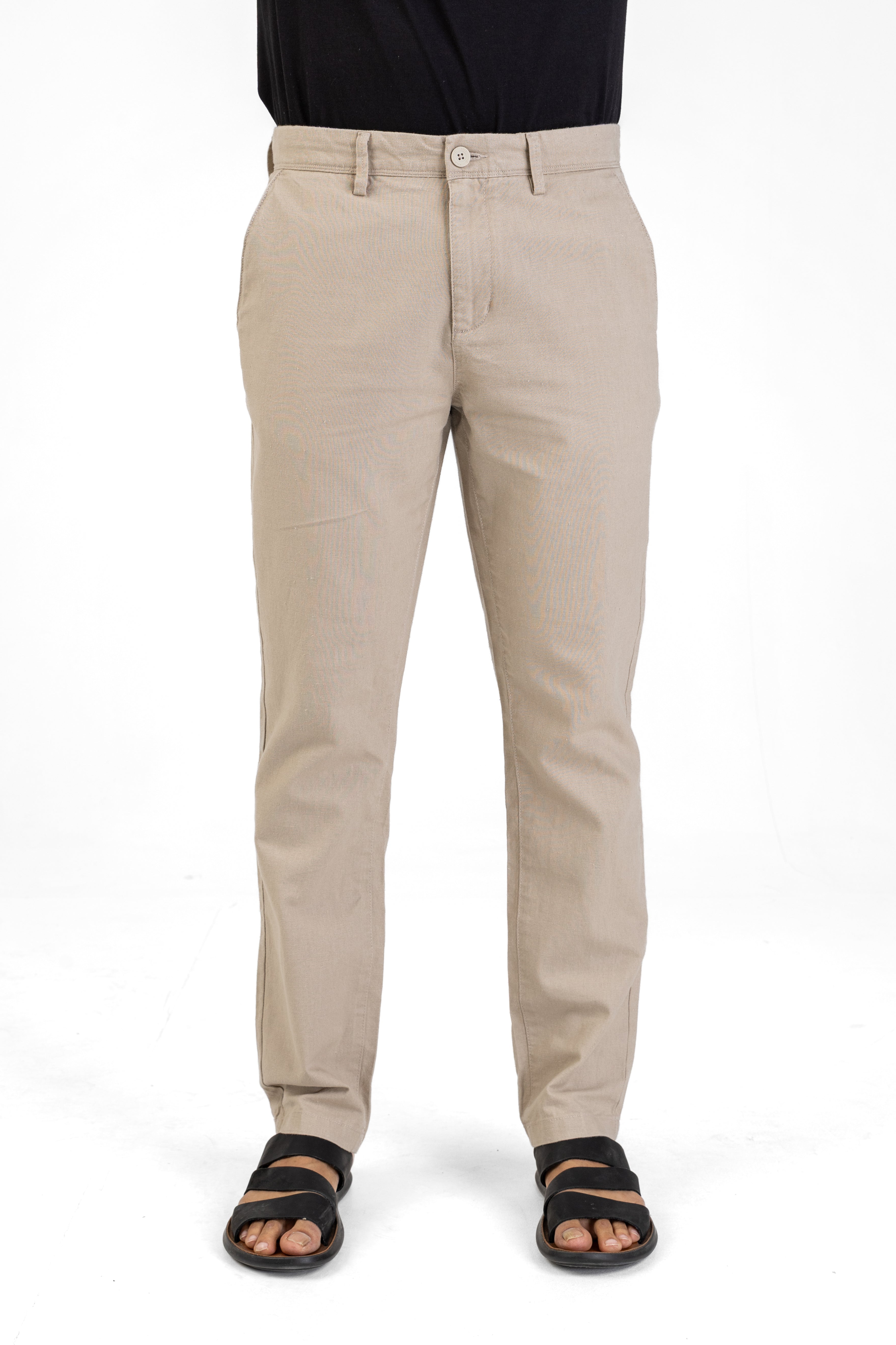 Linen Cotton Basic Pant – Natural
