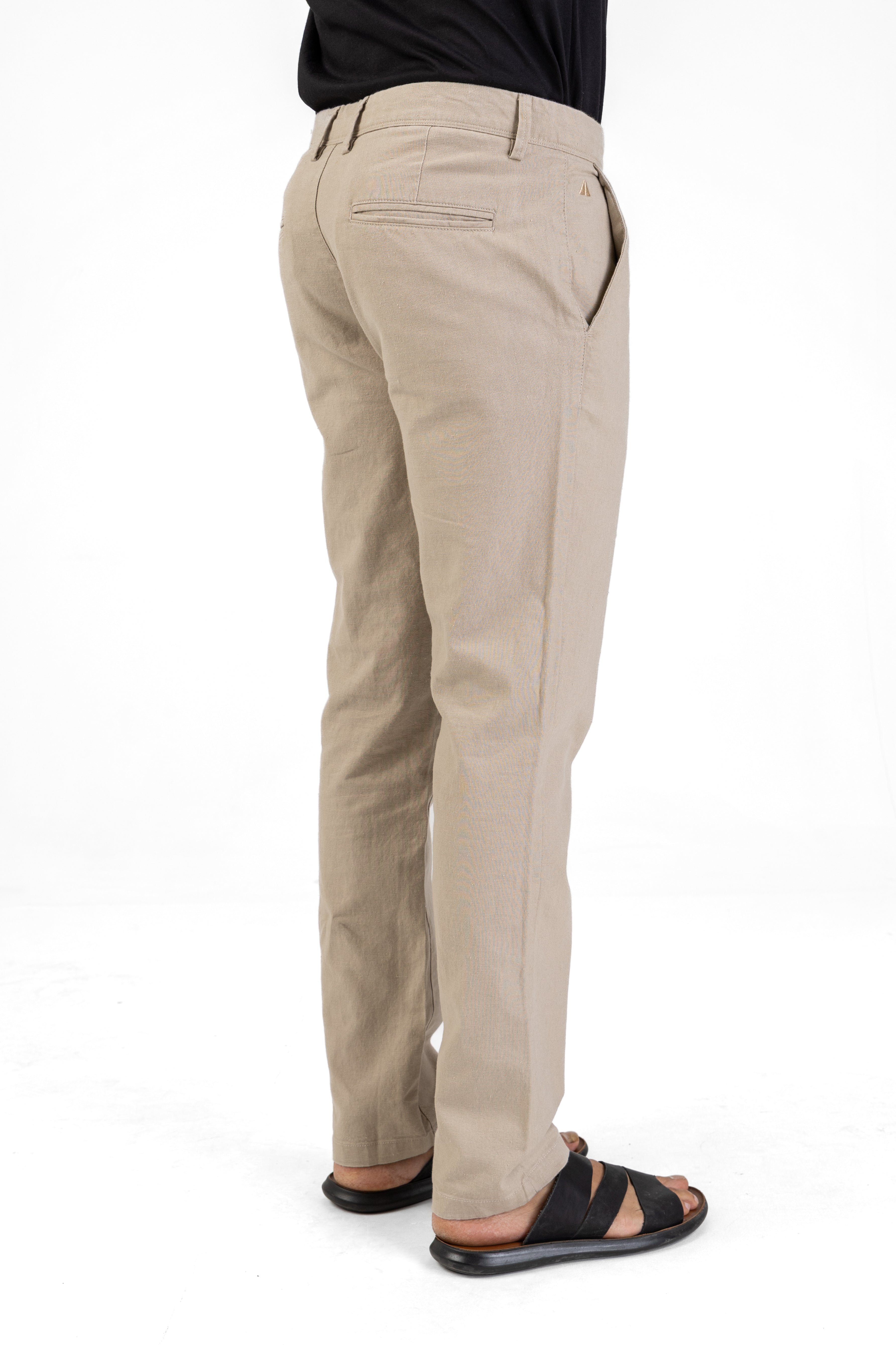 Linen Cotton Basic Pant – Natural