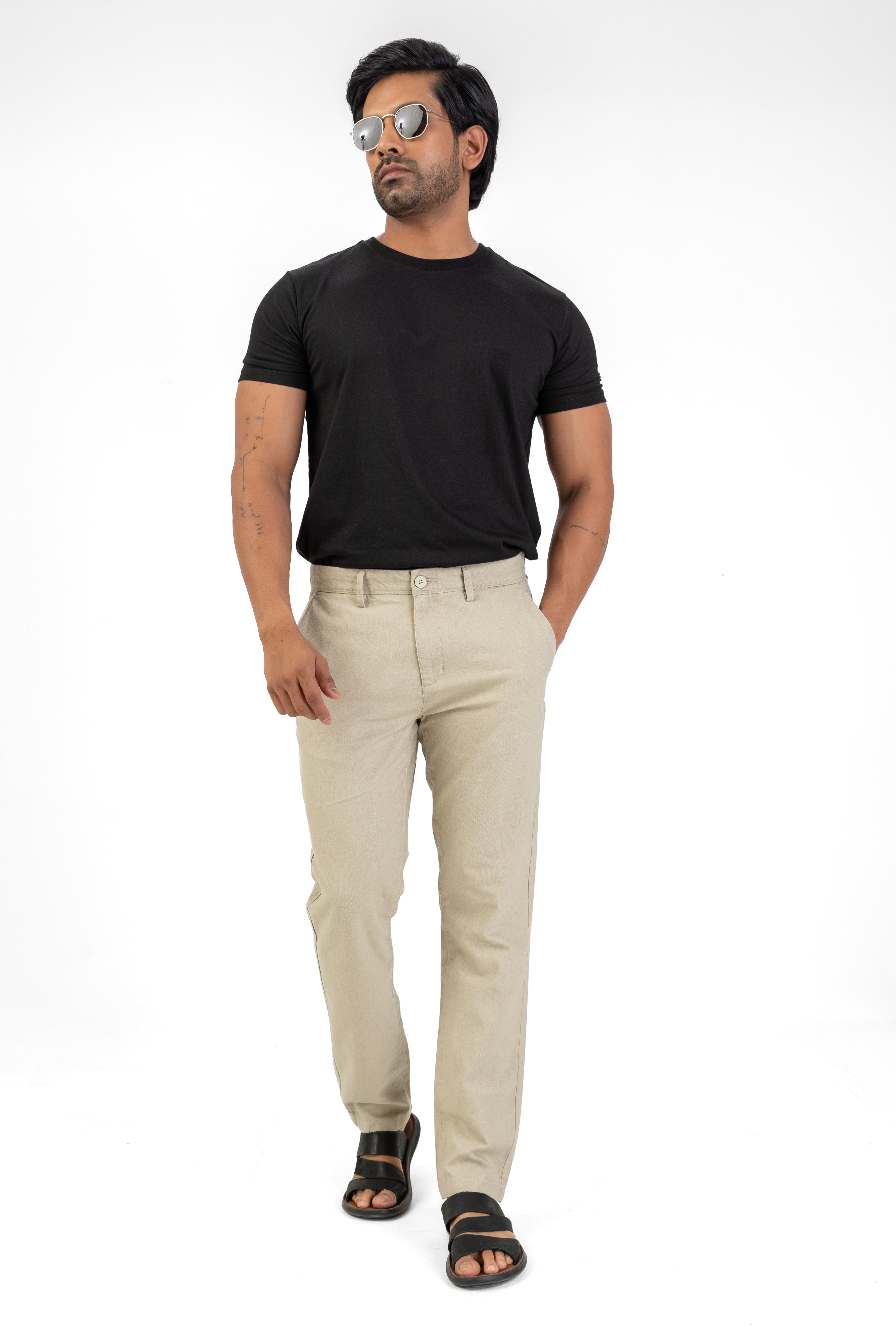 Linen Cotton Basic Pant – Natural