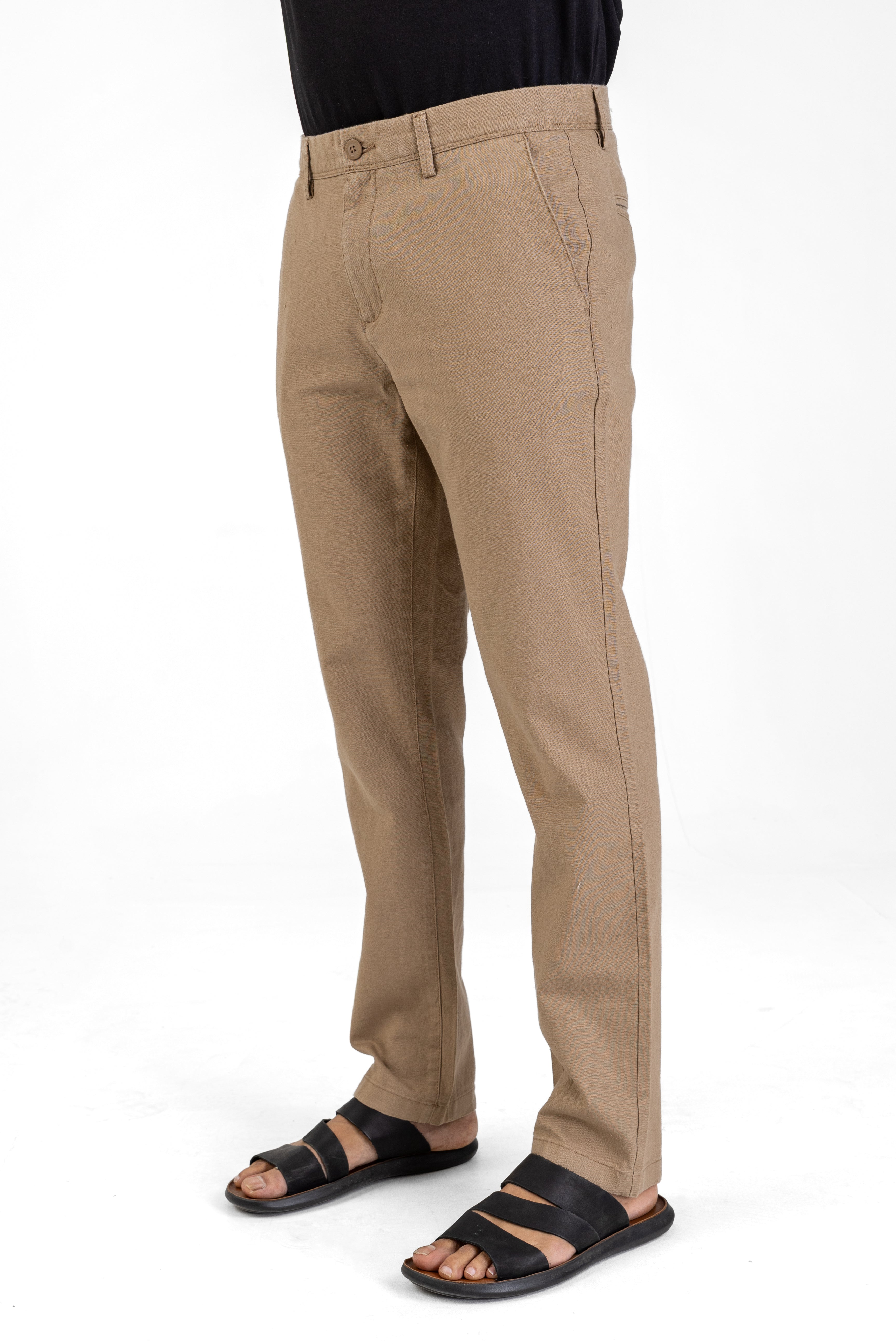Linen Cotton Basic Pant – Sand