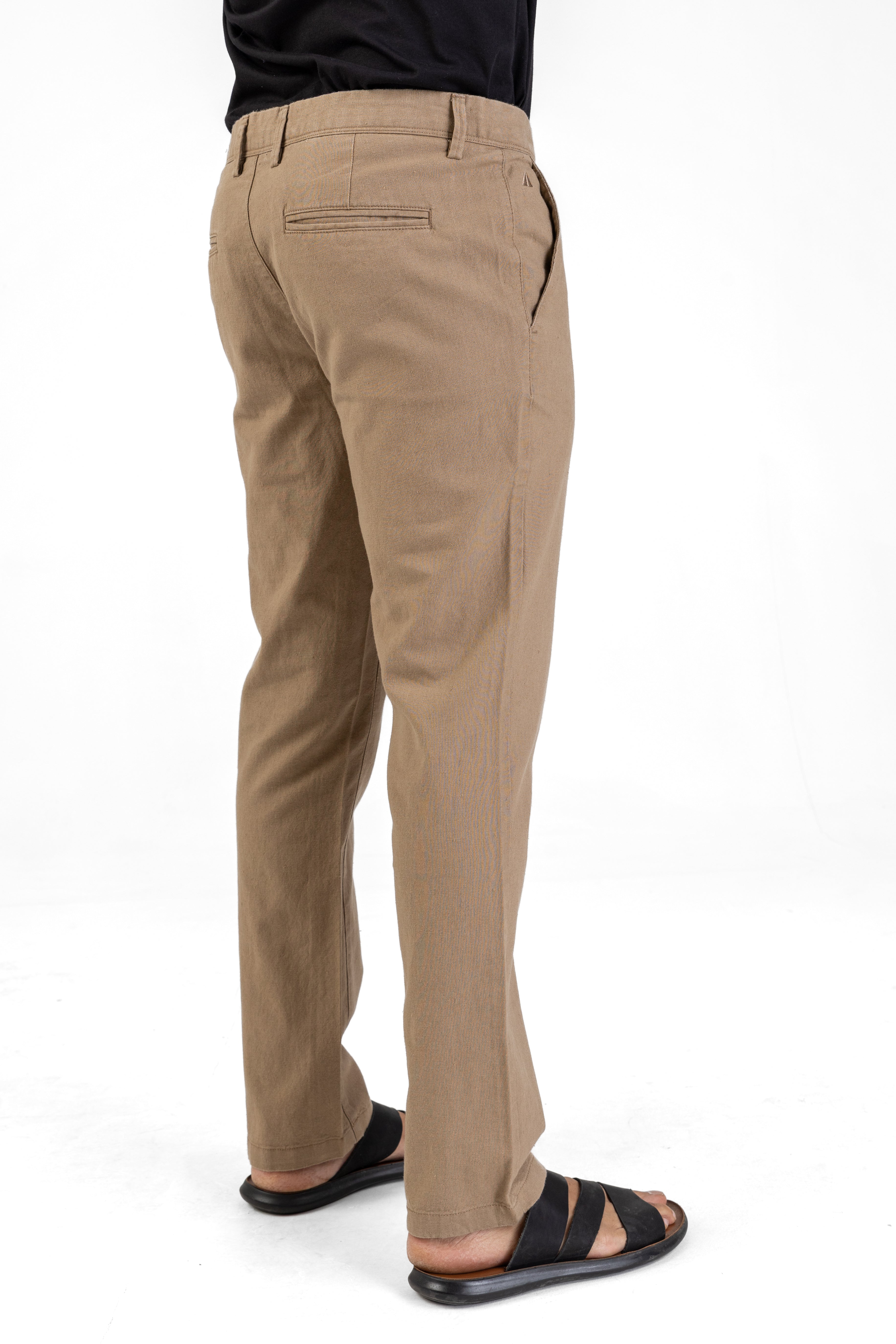 Linen Cotton Basic Pant – Sand
