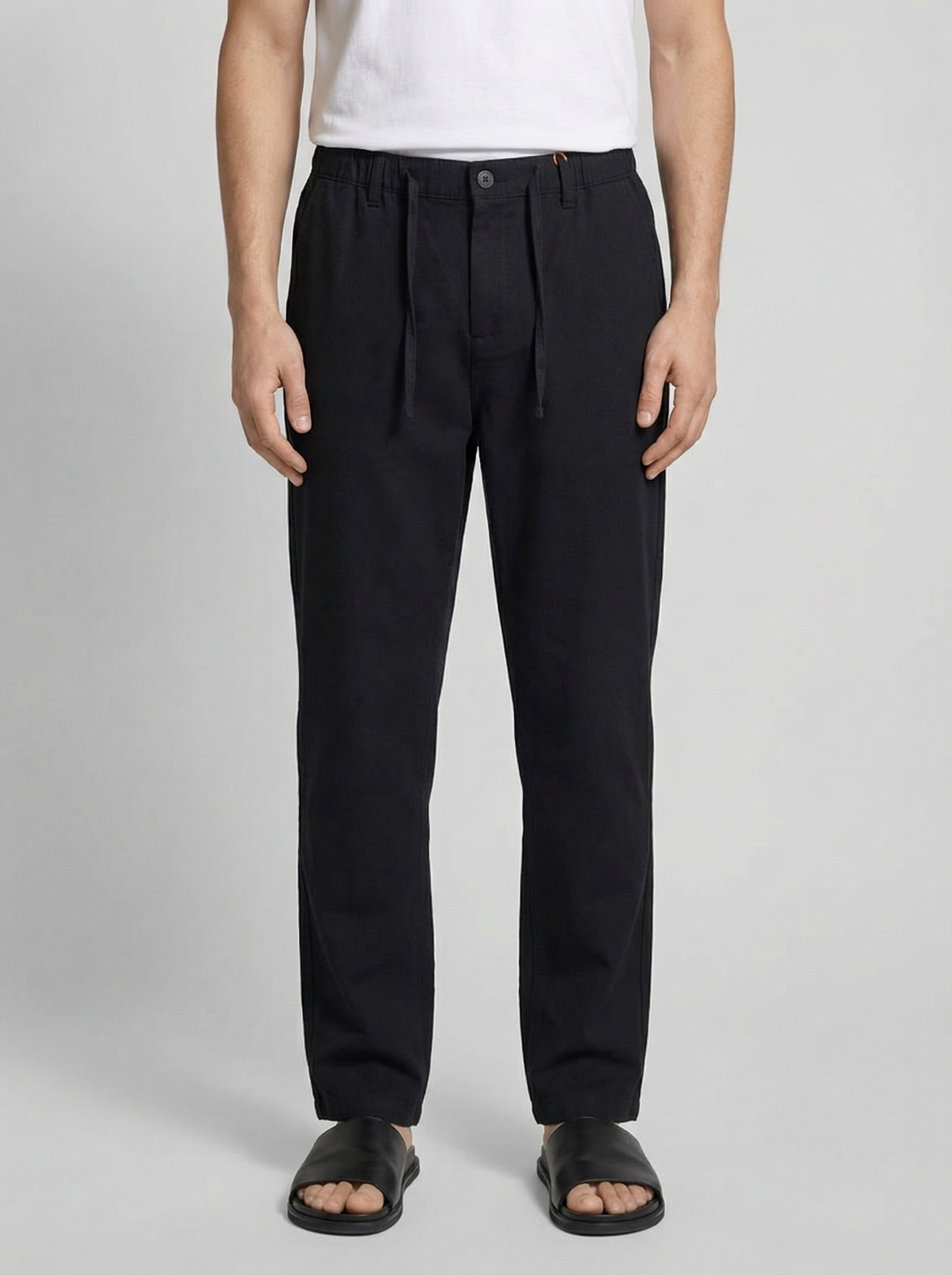 Linen Blend Relaxed Pant – Midnight Onyx