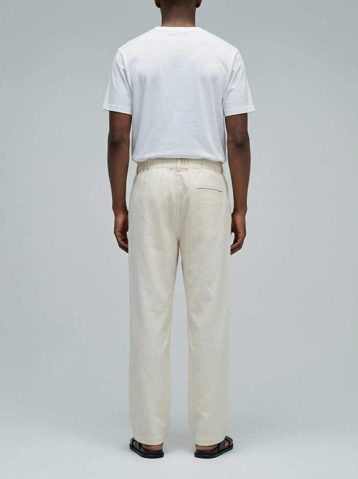 Linen Blend Relaxed Pant – Ivory Mist